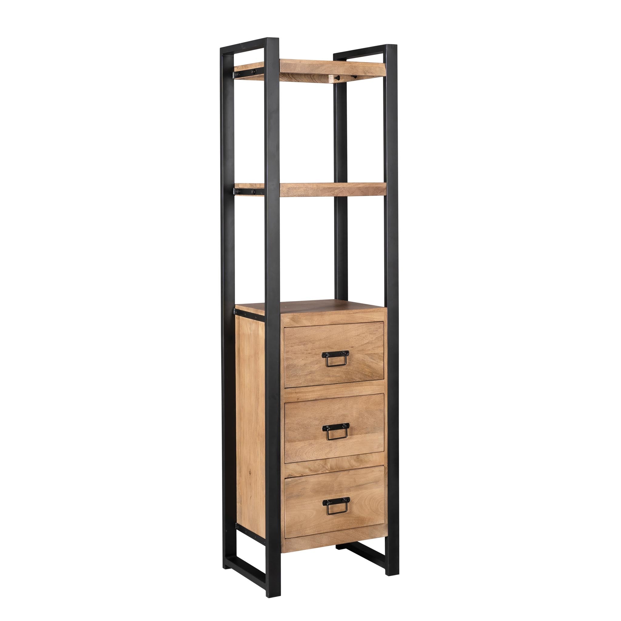 Boekenkast Britt met lades Naturel Mangohout  55 cm