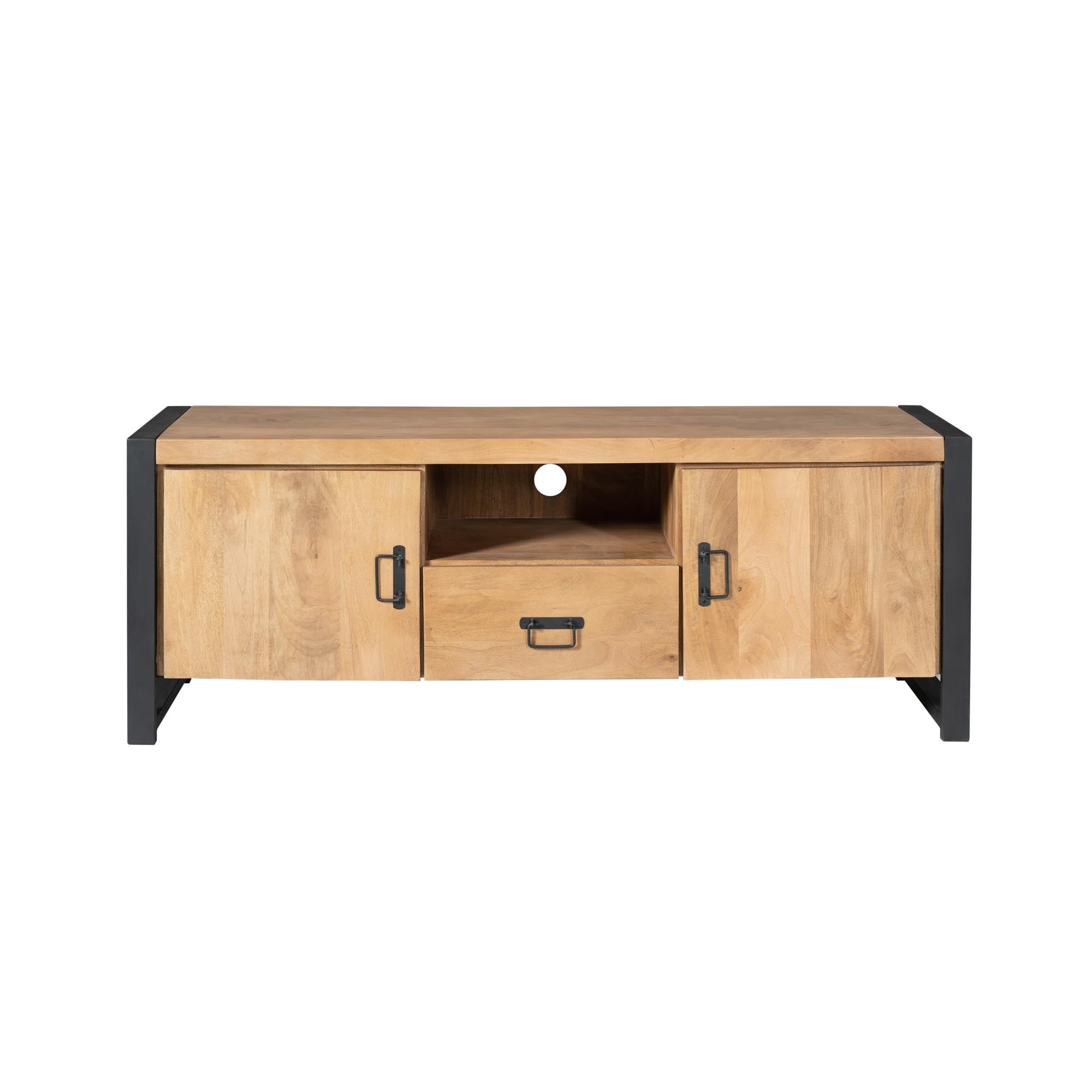 Tv meubel Britt met deuren en lade Naturel Mangohout  150 cm