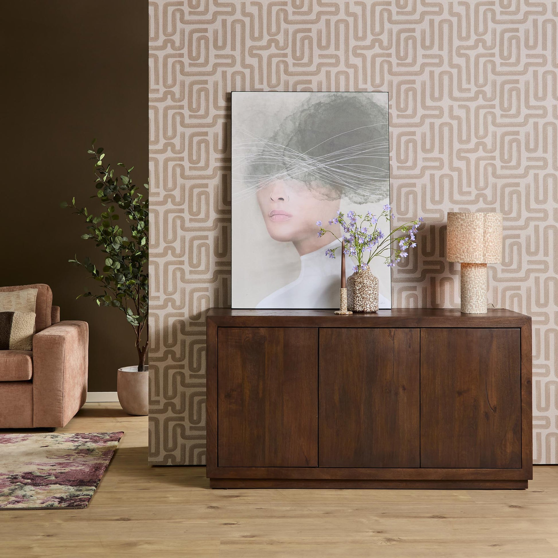 Dressoir Brussel walnoot 150 cm mangohout