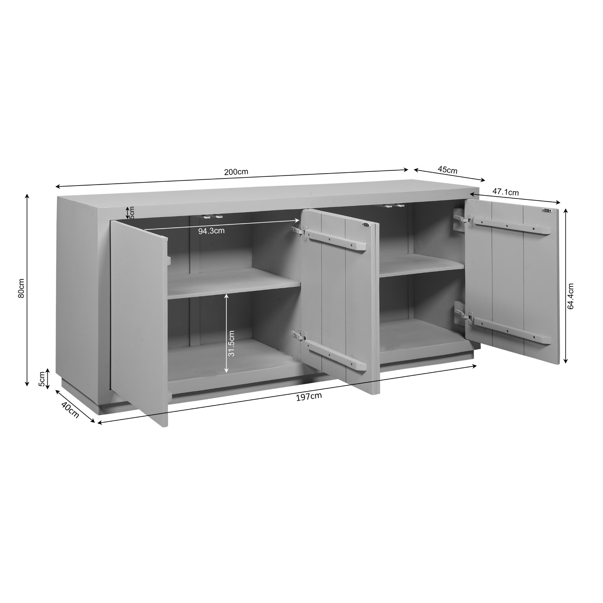 Dressoir Brussel Brown | 200 cm