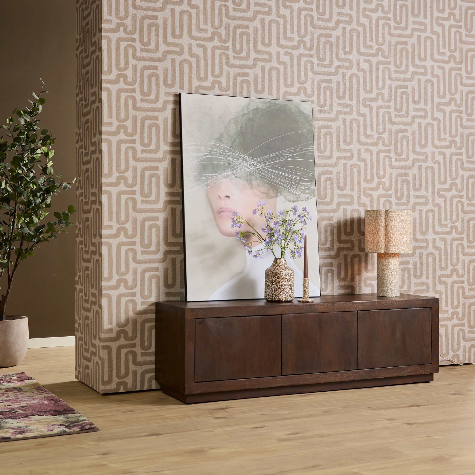 Tv meubel Brussel Bruin Mangohout 150 cm
