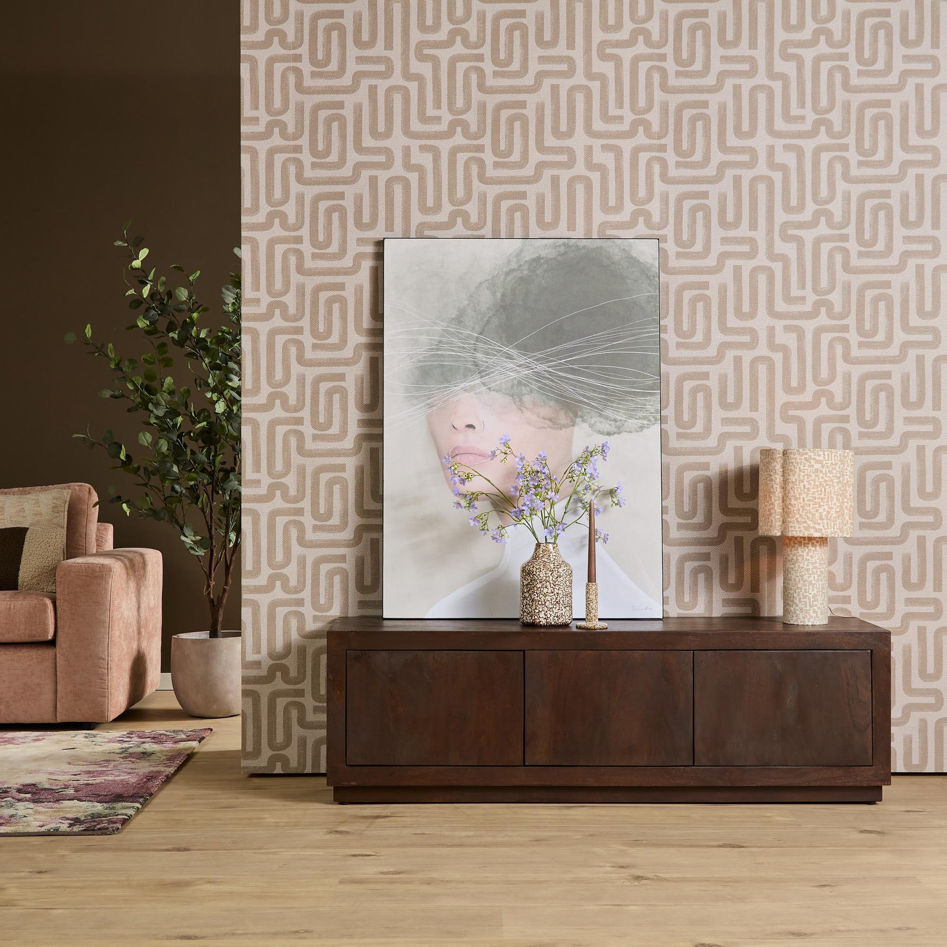 Tv-meubel Brussel walnoot 150 cm mangohout