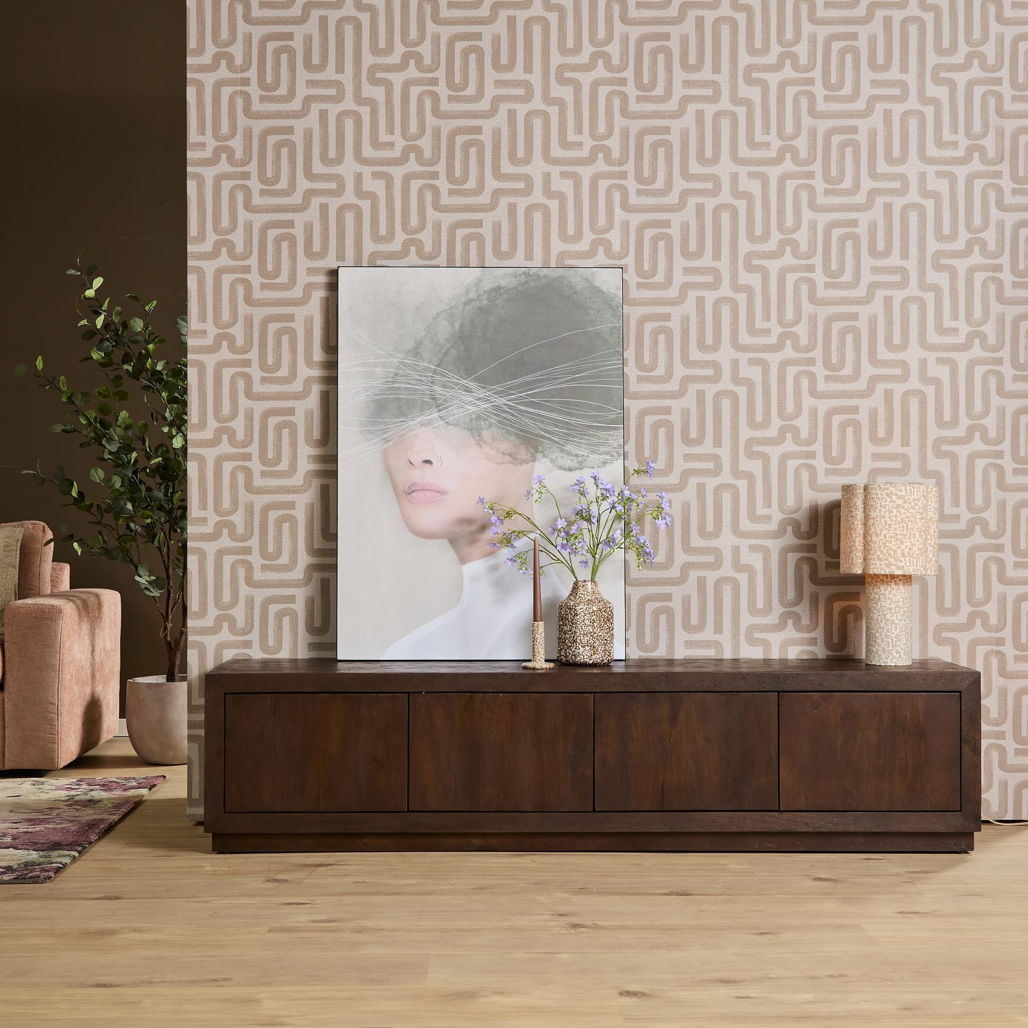Tv-meubel Brussel walnoot 200 cm mangohout