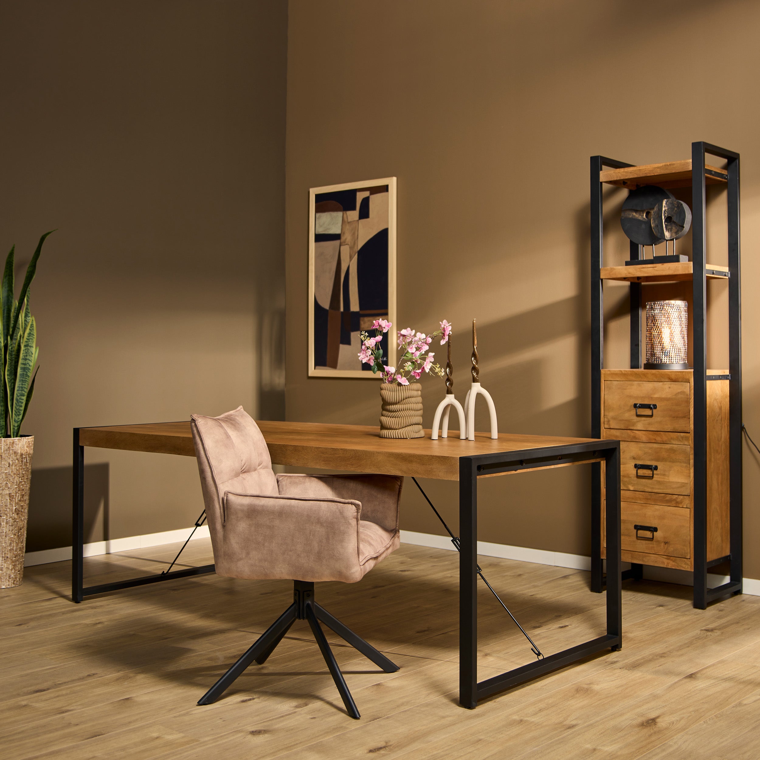 Rechthoekige eettafel Boaz Naturel Mangohout 200 cm