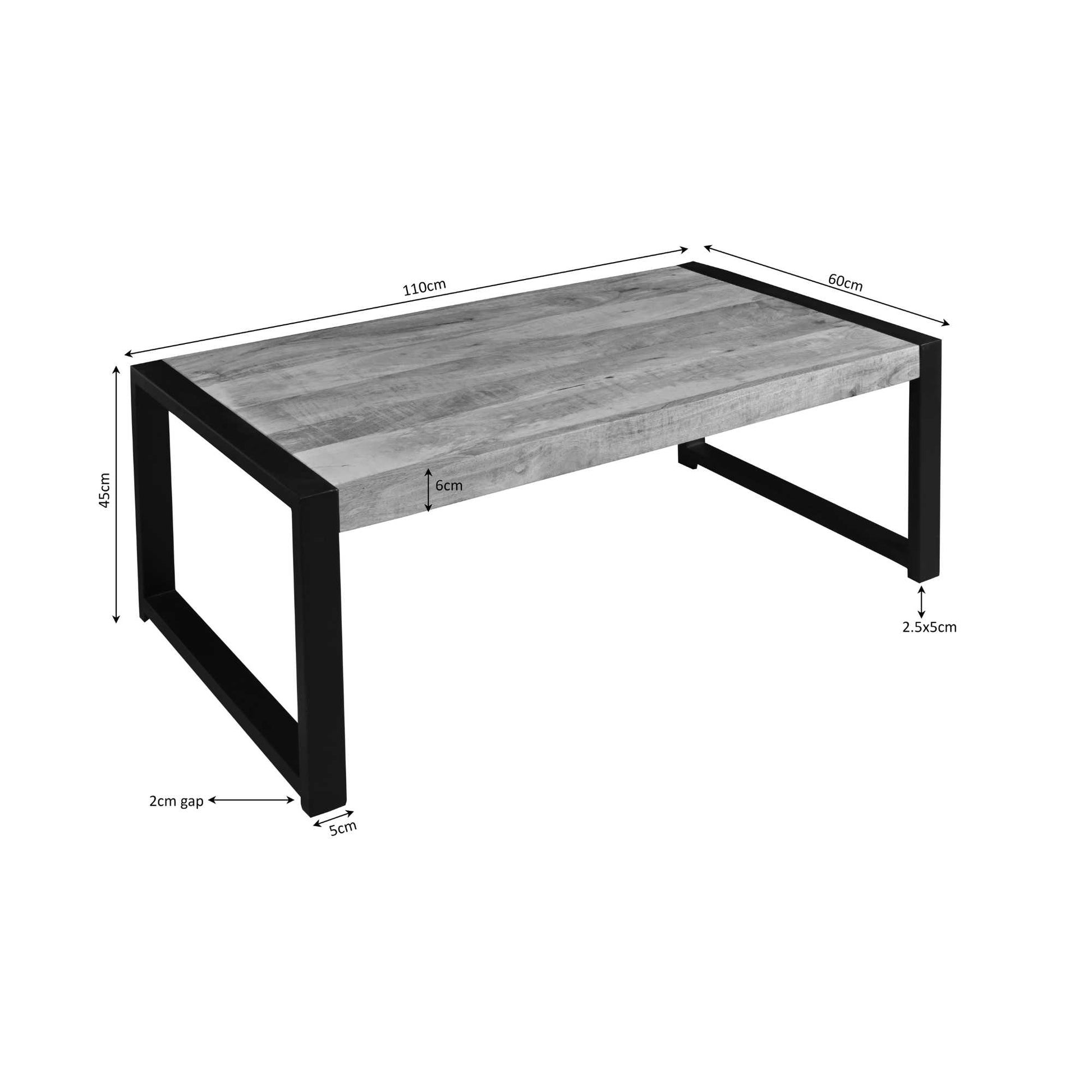 Salontafel Boaz Naturel Mangohout 110 cm