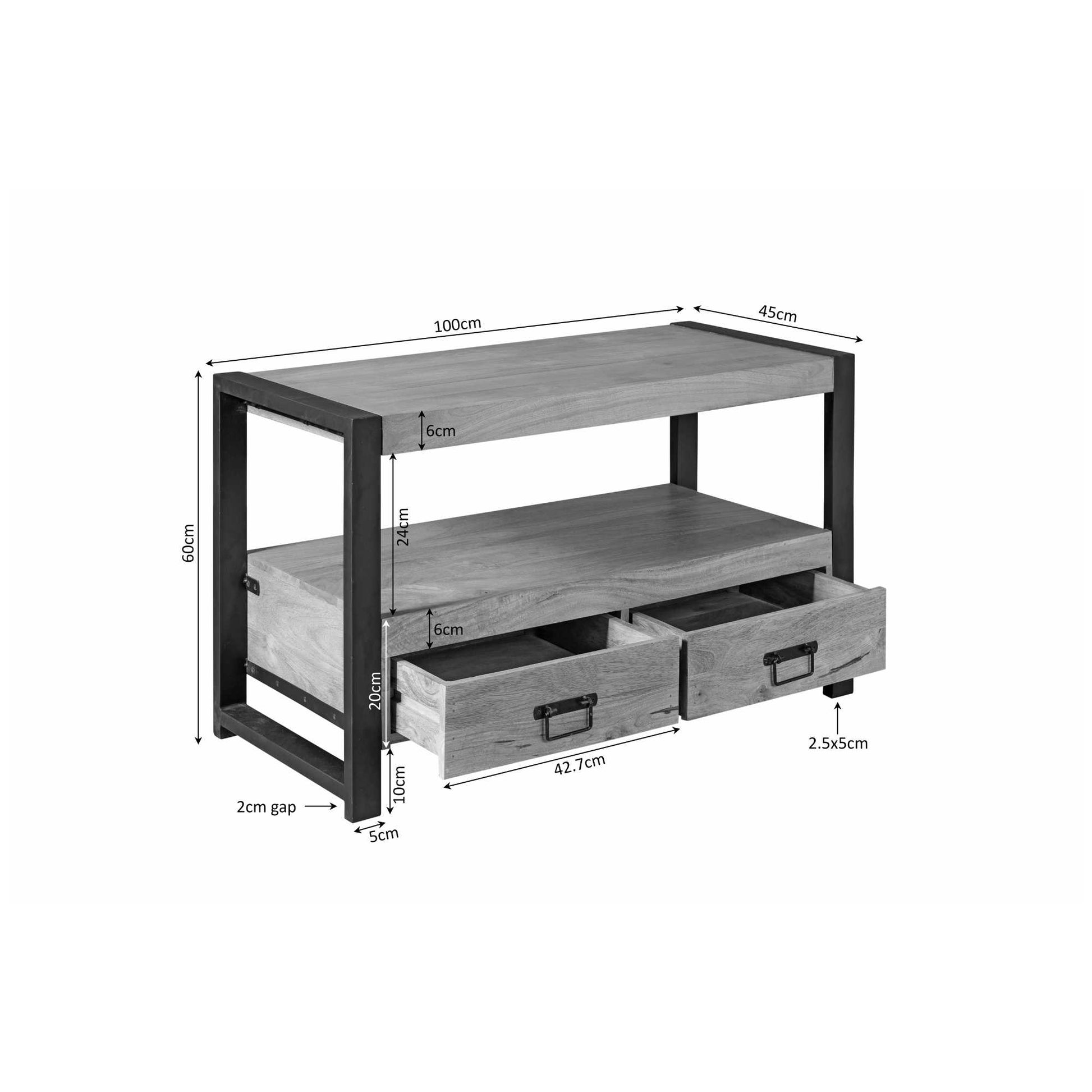 Tv meubel Boaz Naturel Mangohout 100 cm