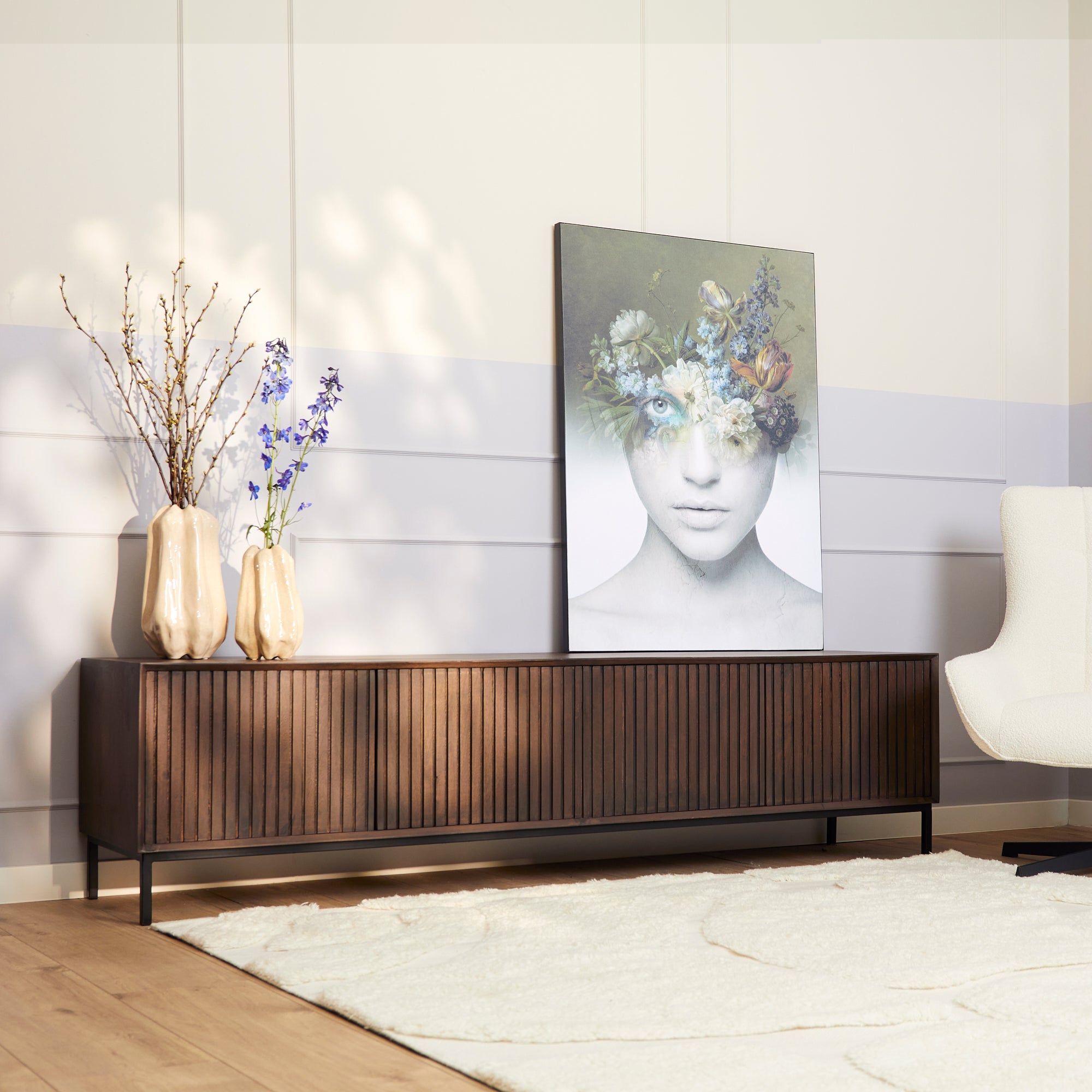tv meubel madison walnoot 210 cm