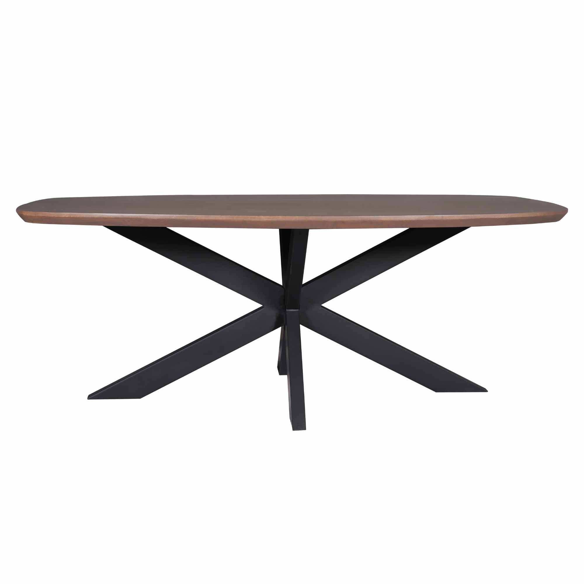 Eettafel Madison Walnut | 280 cm | Deens Ovaal | Poot Black