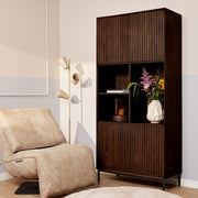 Vakkenkast Madison Bruin Mangohout 90 cm