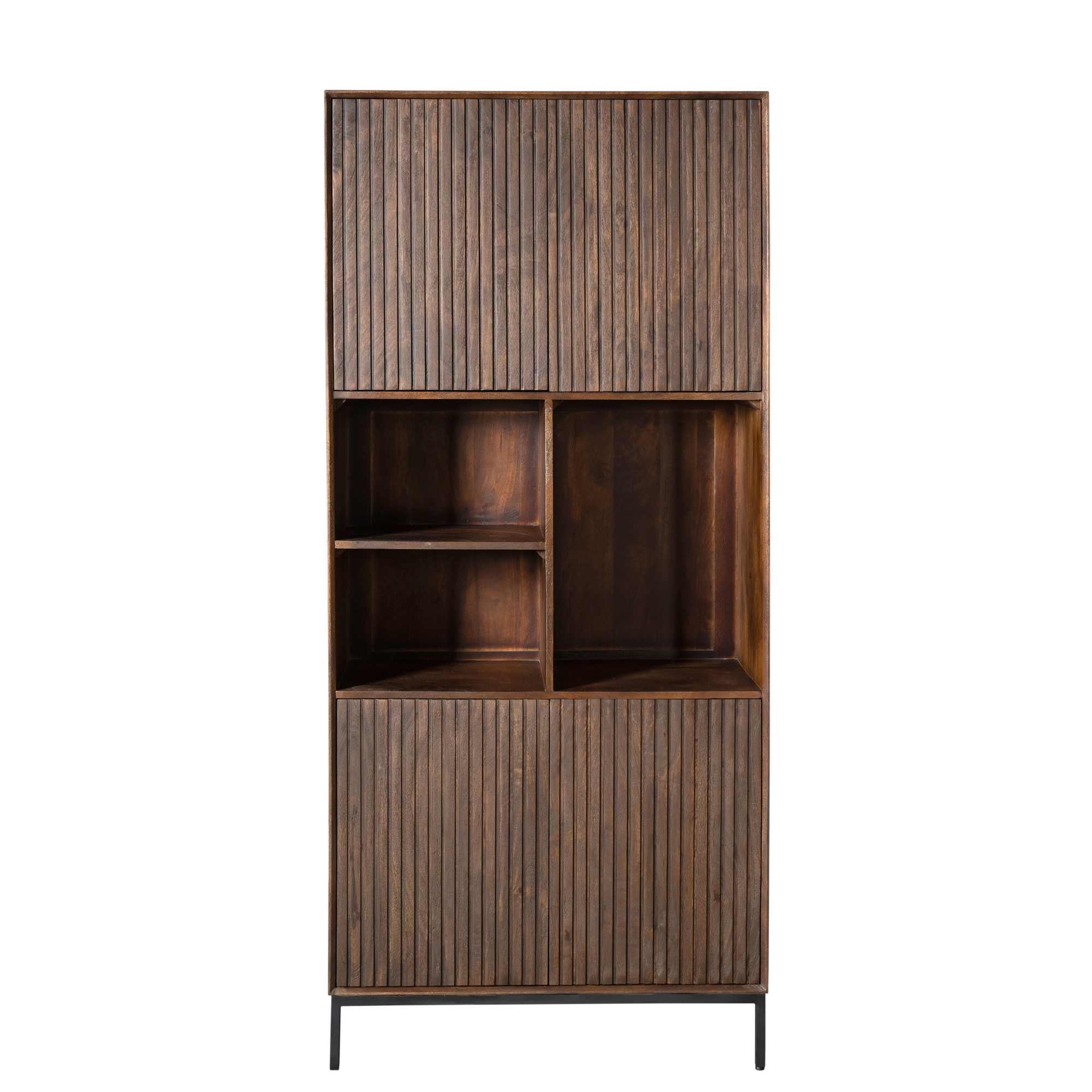 Vakkenkast Madison Bruin Mangohout 90 cm