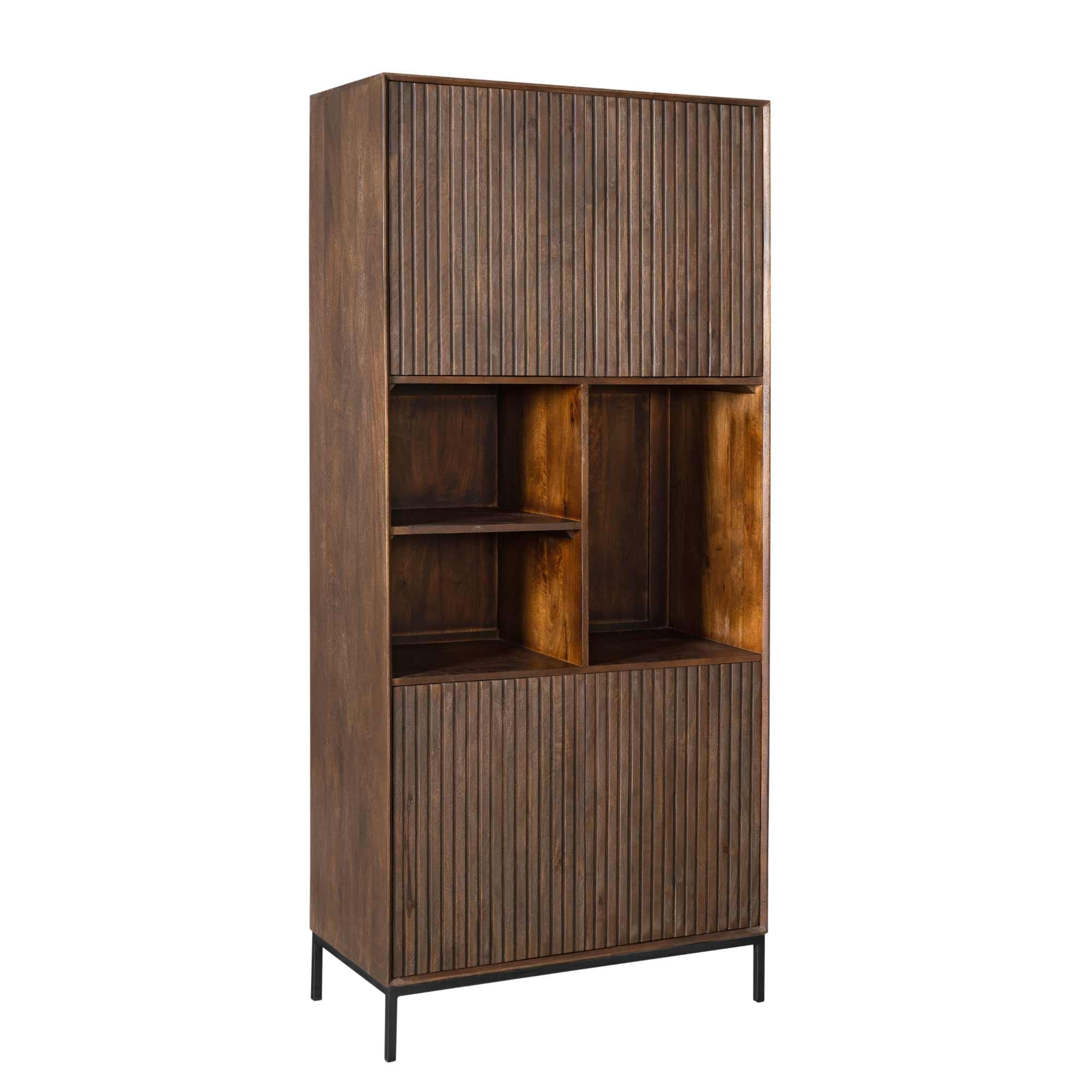 Vakkenkast Madison Bruin Mangohout 90 cm