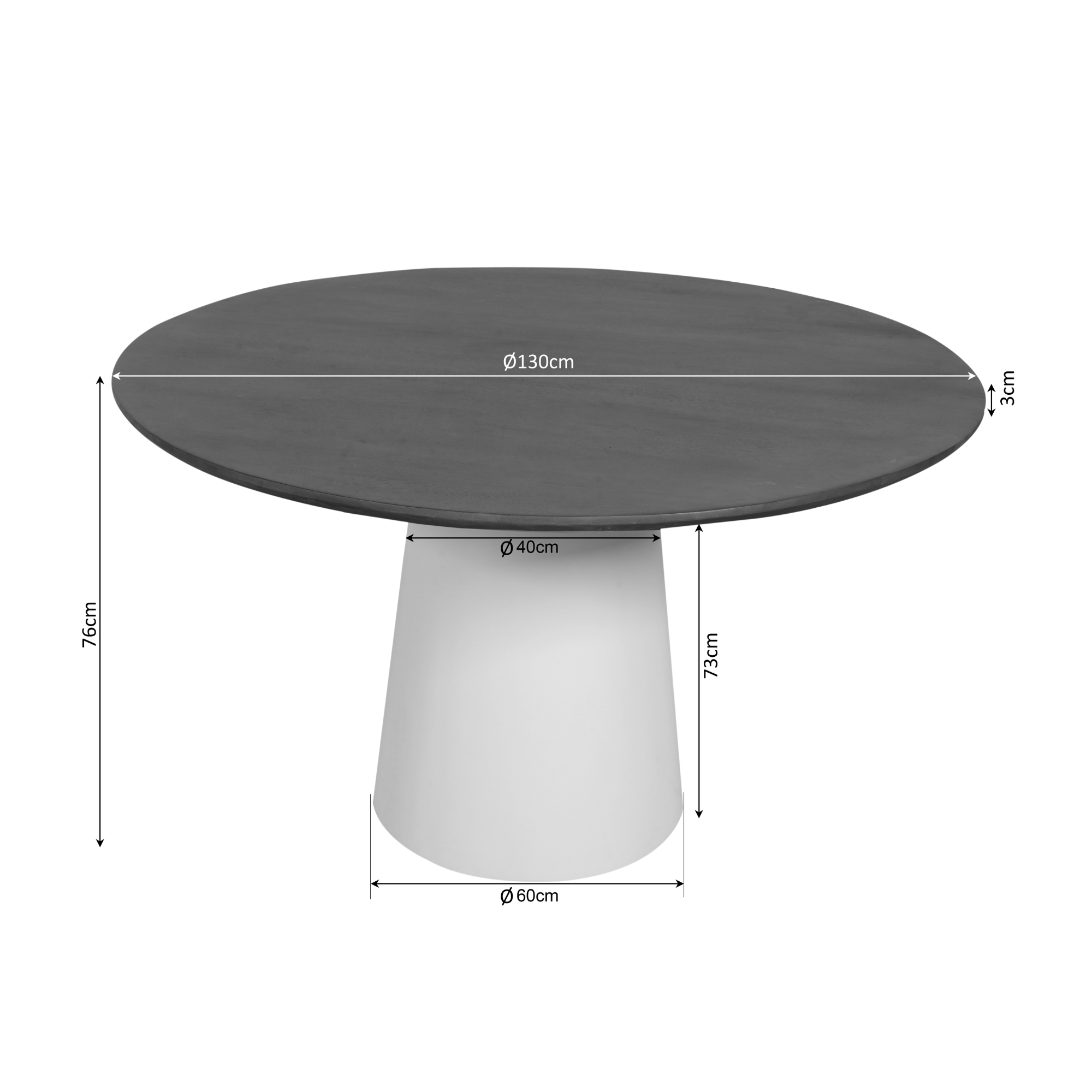 Ronde eettafel Madison Bruin Mangohout 130 cm