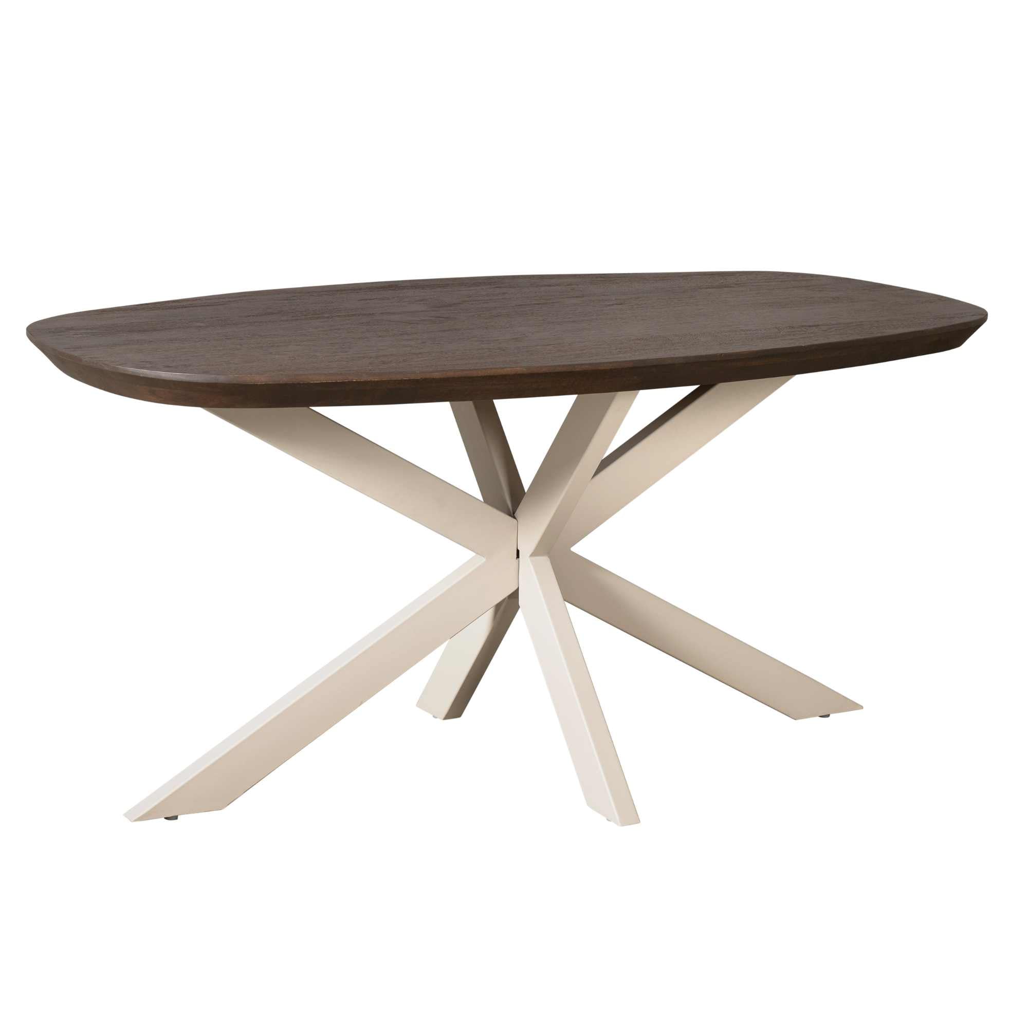 Deens ovale eettafel Madison Bruin Poot Zand Mangohout 160 cm