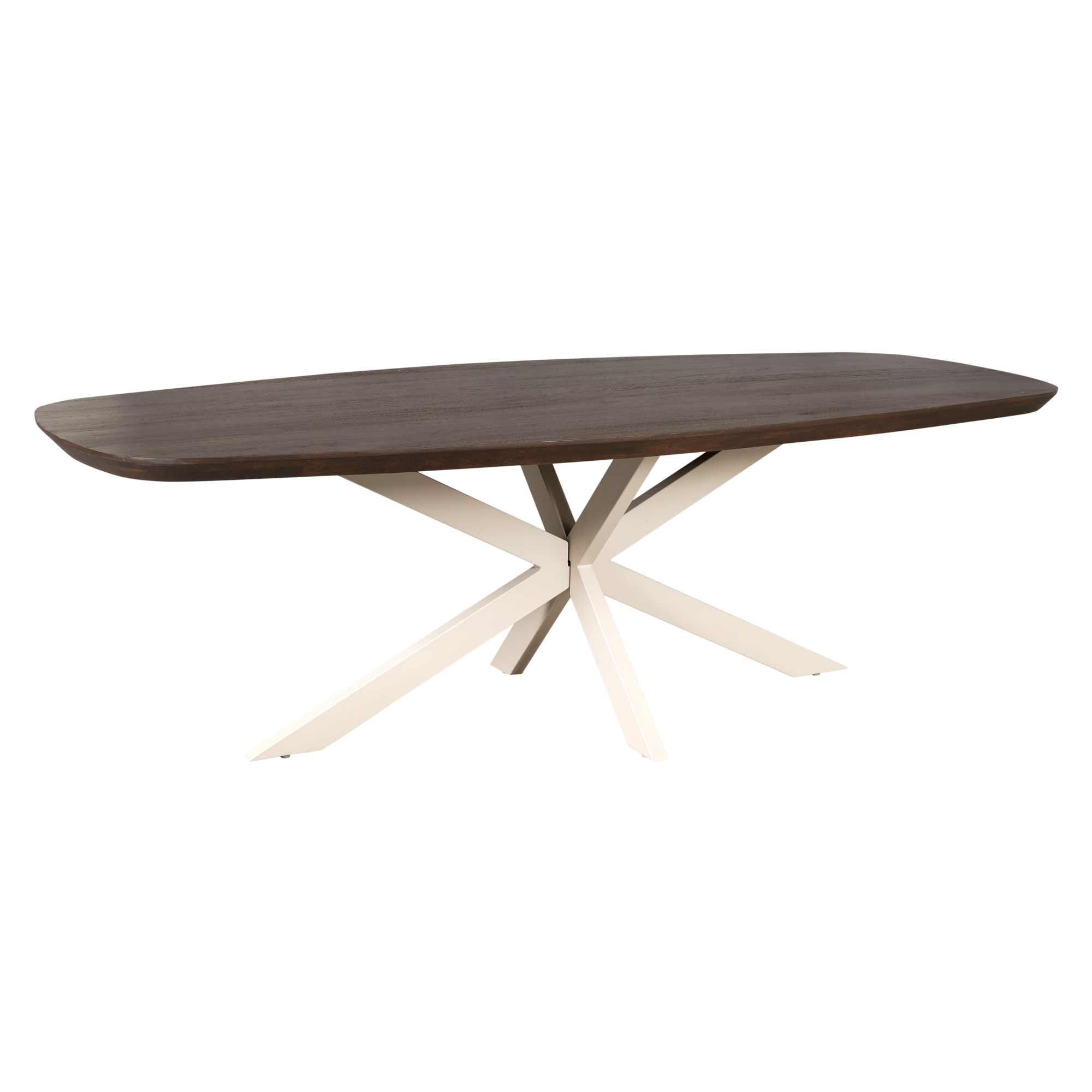 Deens ovale eettafel Madison Bruin Poot Zand Mangohout 240 cm
