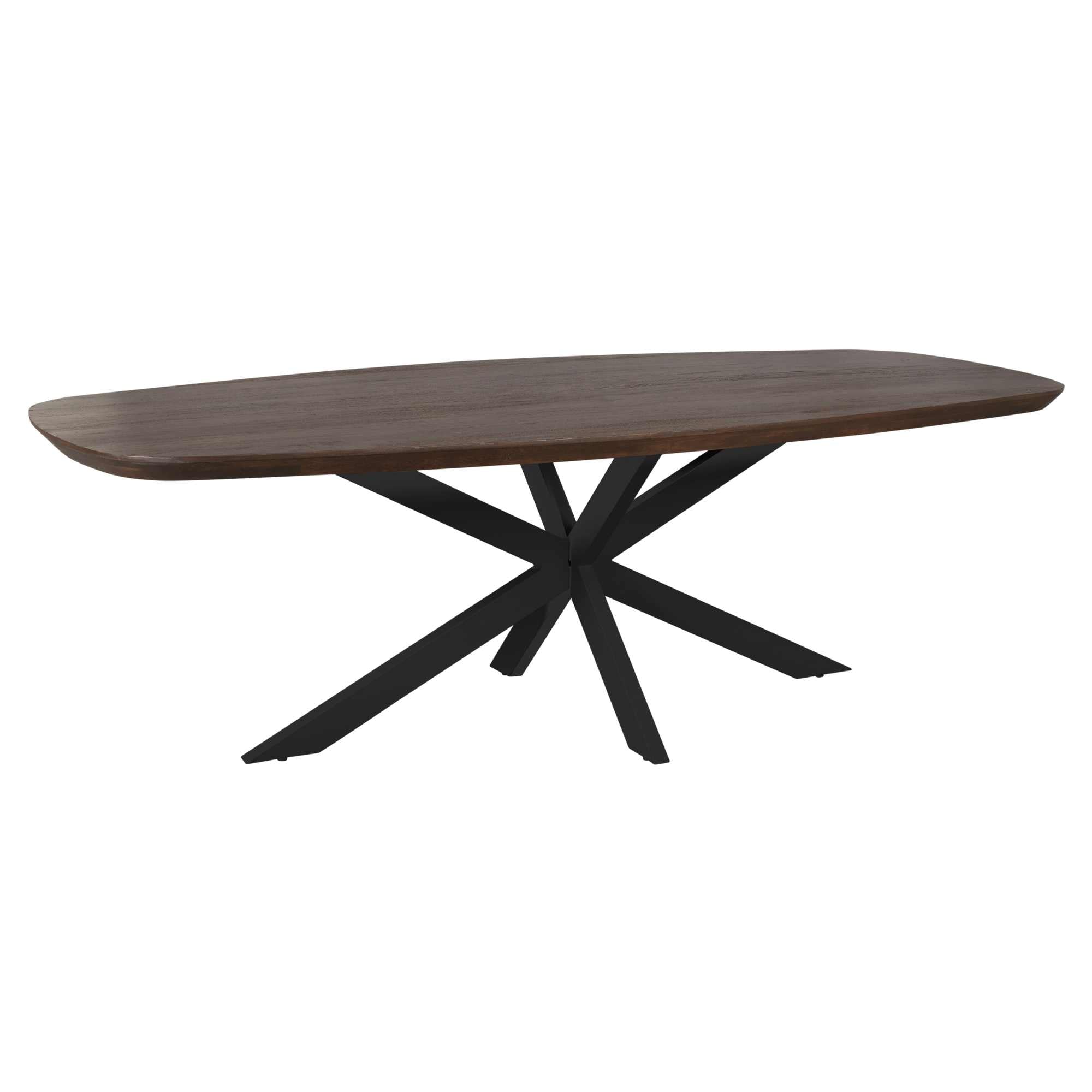 Deens ovale eettafel Madison Bruin Poot Zwart Mangohout 280 cm