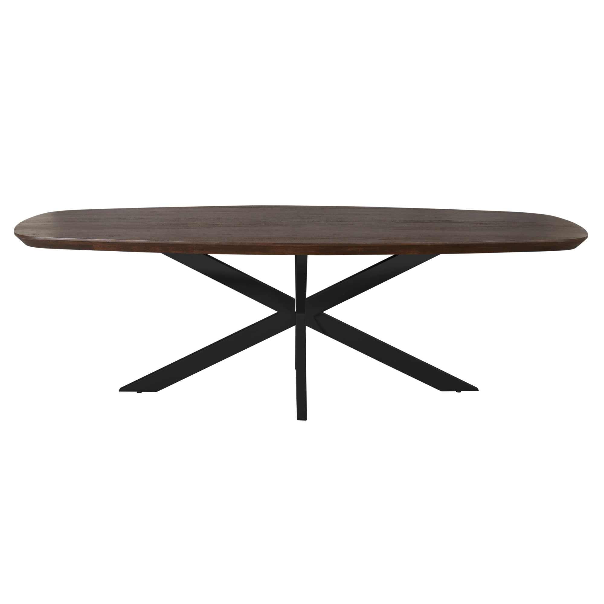 Deens ovale eettafel Madison Bruin Poot Zwart Mangohout 280 cm