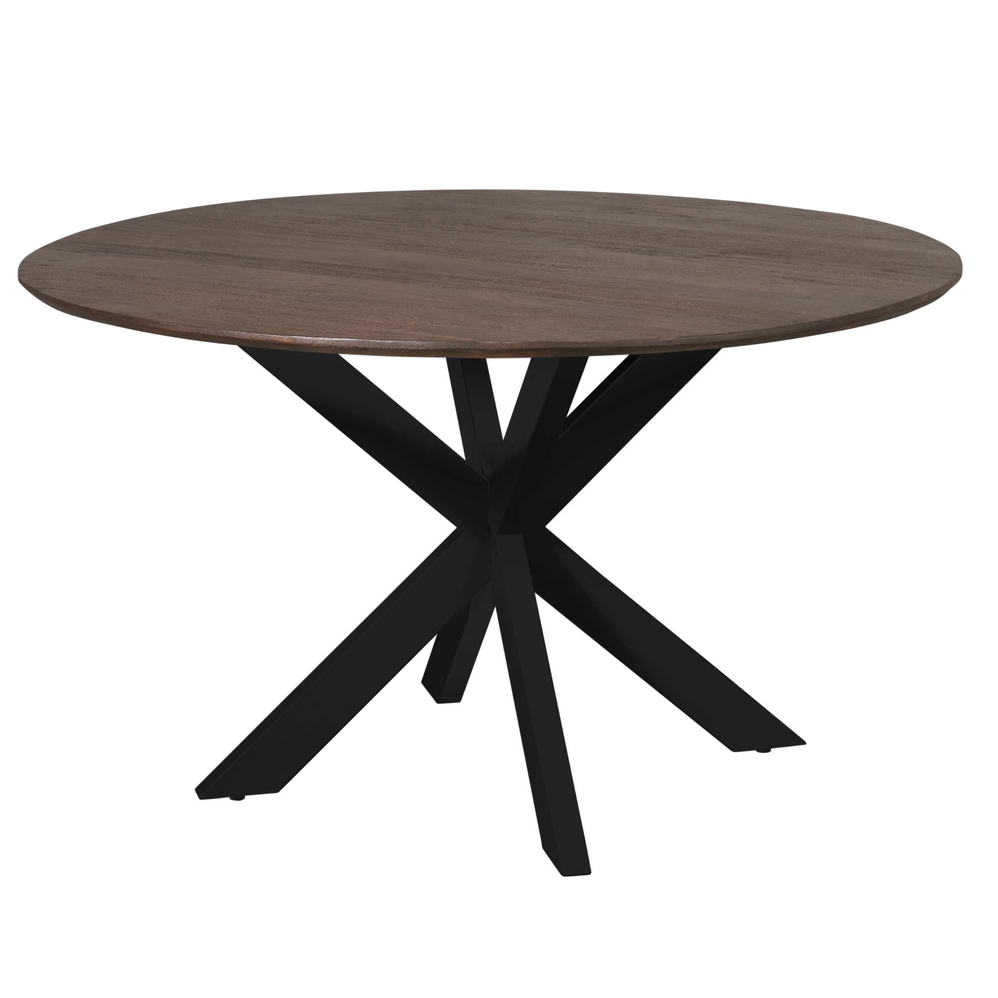 Ronde eettafel Madison Bruin Poot Zwart Mangohout 150 cm