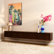 Zwevend tv meubel Madison Bruin Mangohout 240 cm