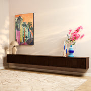 Zwevend tv meubel Madison Bruin Mangohout 280 cm
