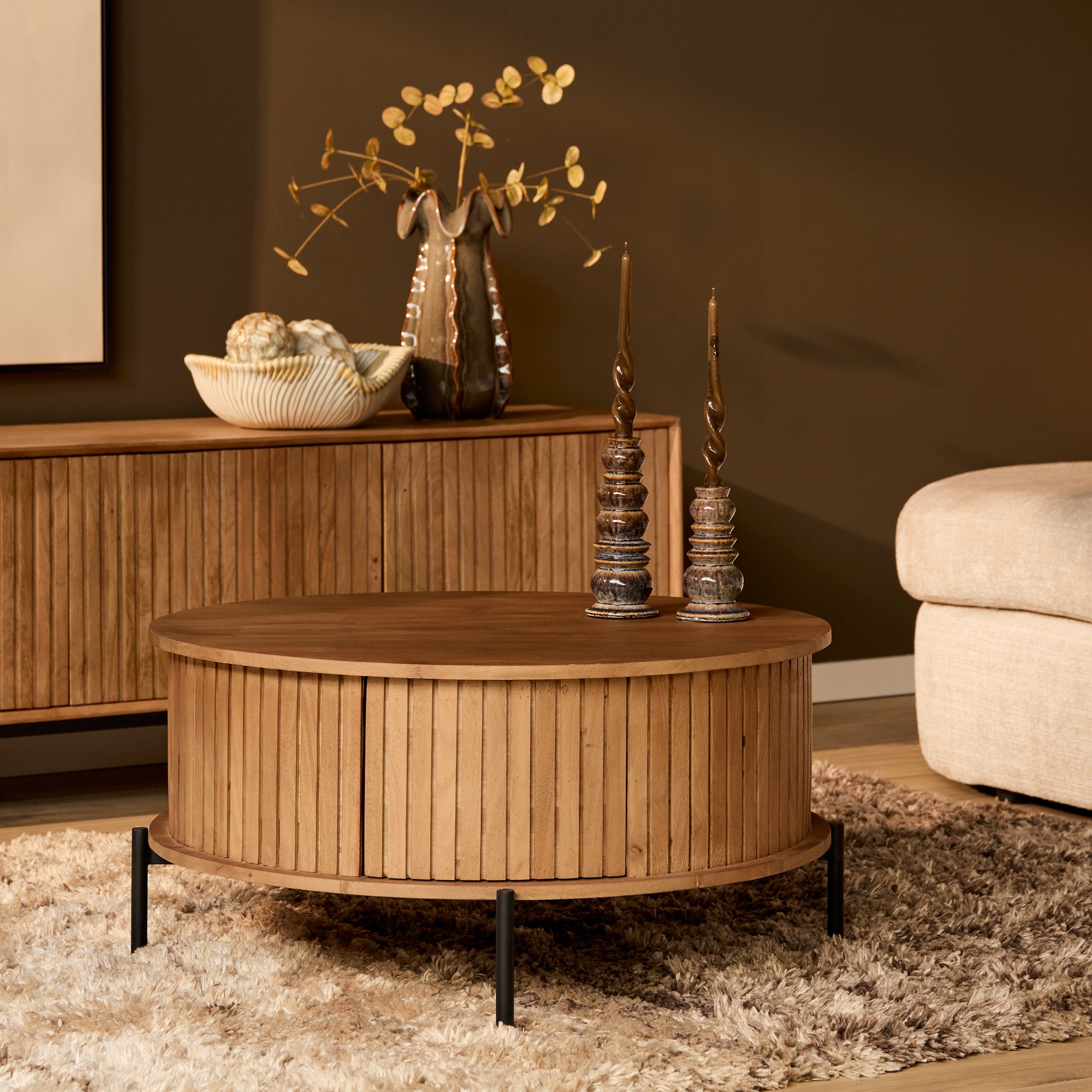 Salontafel Madison Natural | 80 cm | Rond