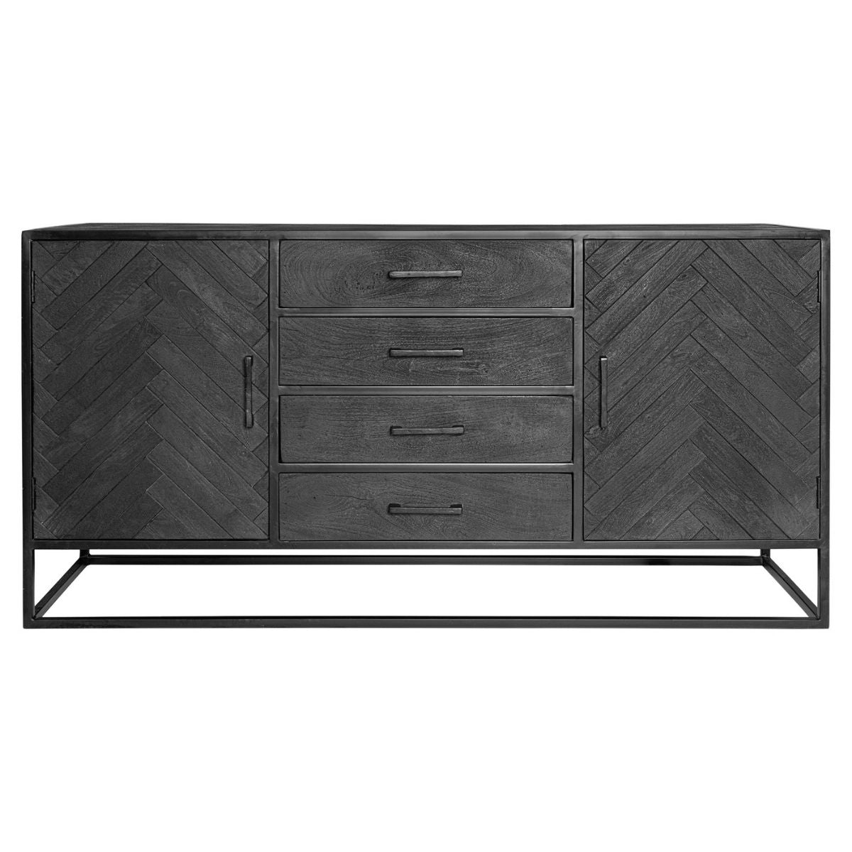 Dressoir New York Zwart Mangohout 165 cm - foto 2