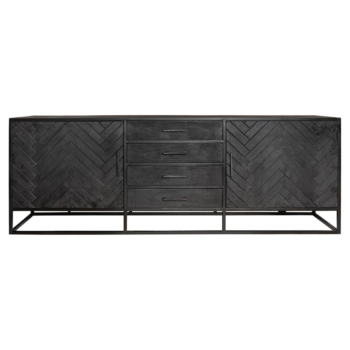 Dressoir New York Zwart Mangohout 210 cm - foto 3