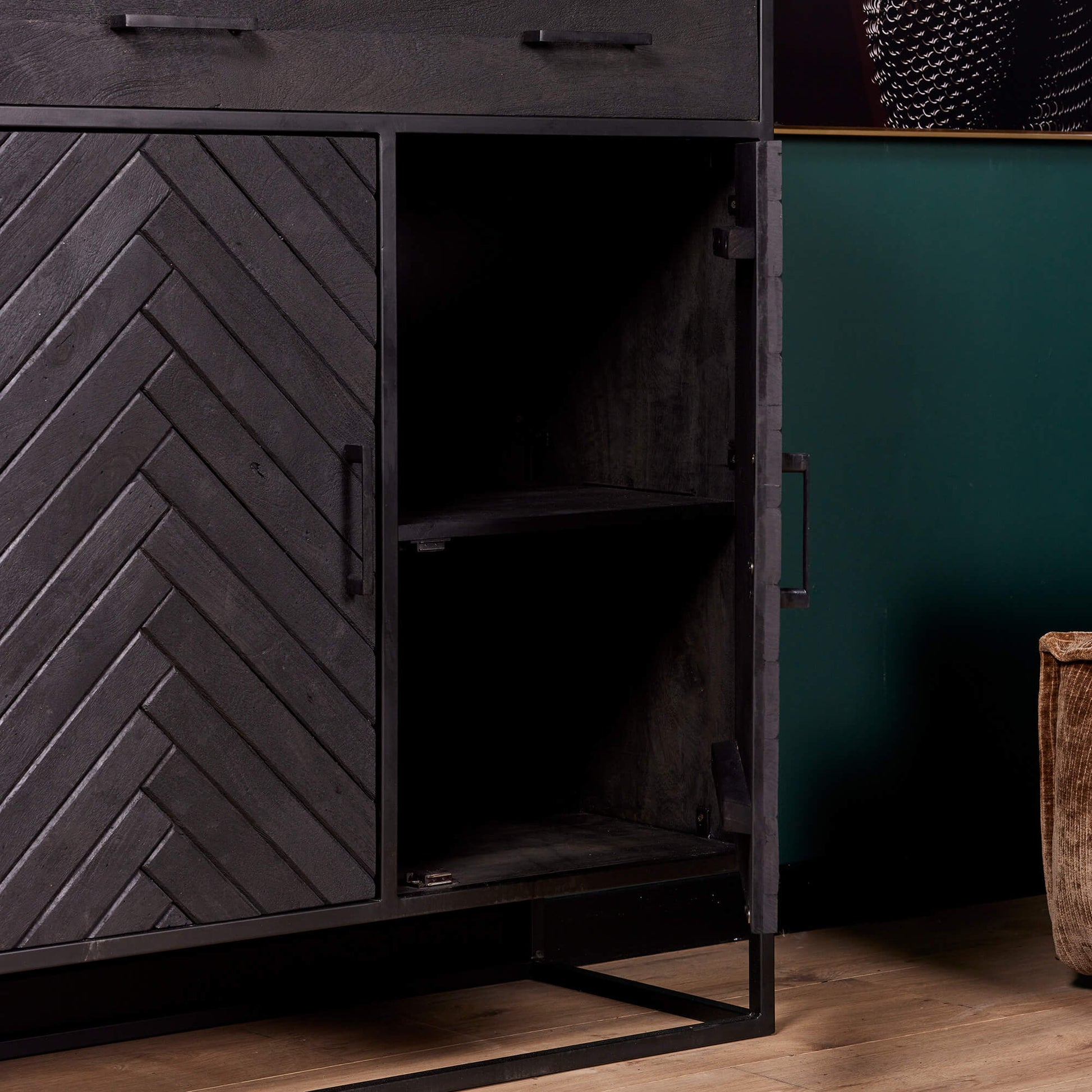 Kabinet New York Zwart Mangohout 100 cm - foto 4