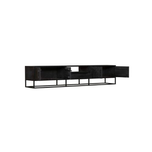 Tv meubel New York Zwart Mangohout 240 cm - foto 4