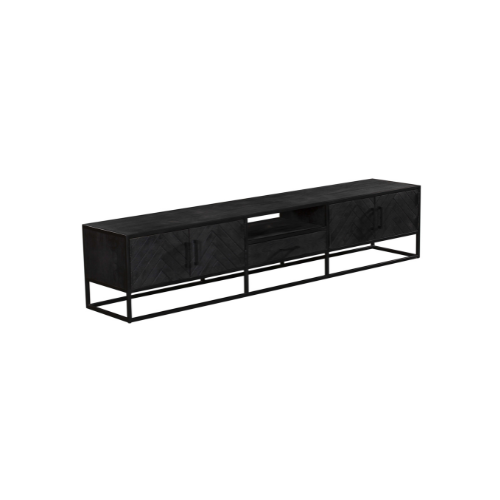 Tv meubel New York Zwart Mangohout 240 cm - foto 5