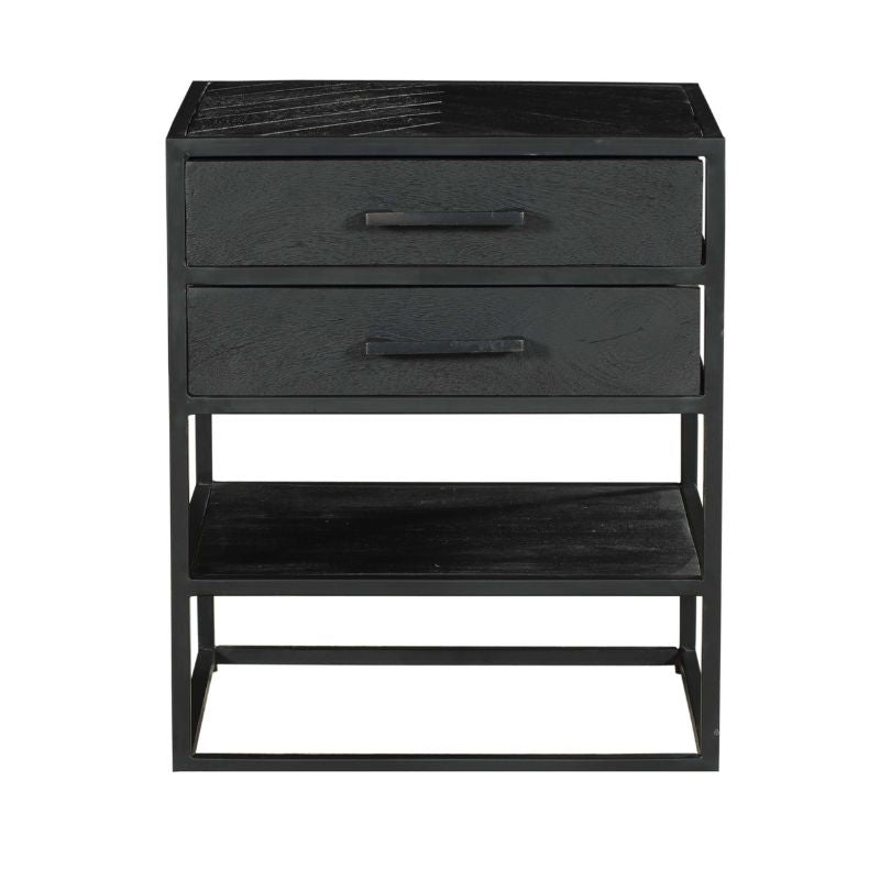 Nachtkastje New York Zwart Mangohout 45 cm