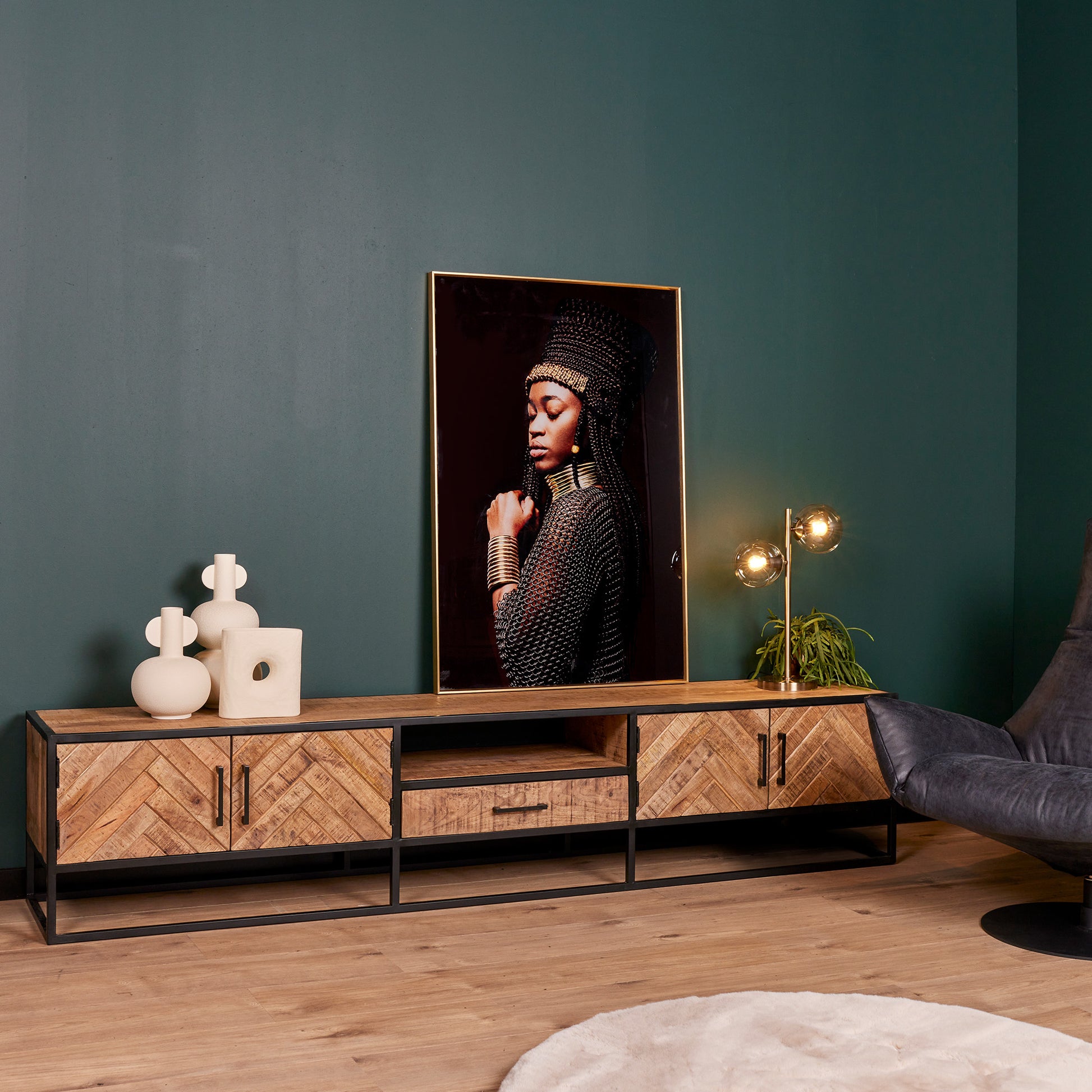 Tv meubel Arlington Naturel Mangohout 240 cm