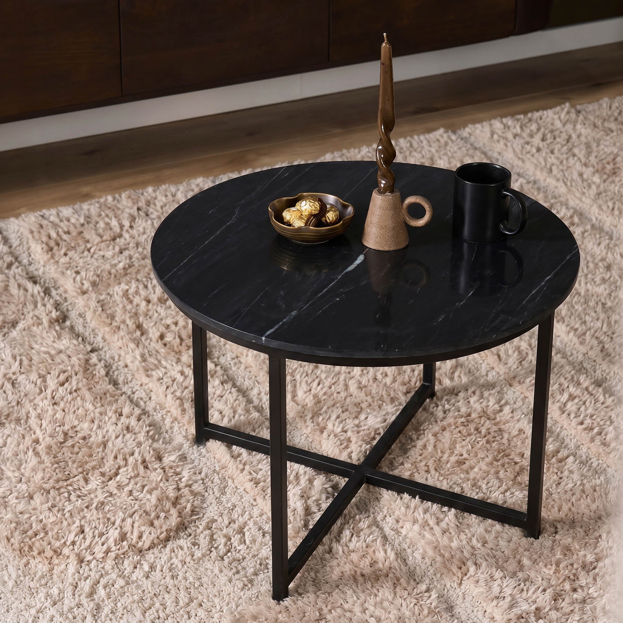Salontafel Collin Zwart Marmer 75 cm