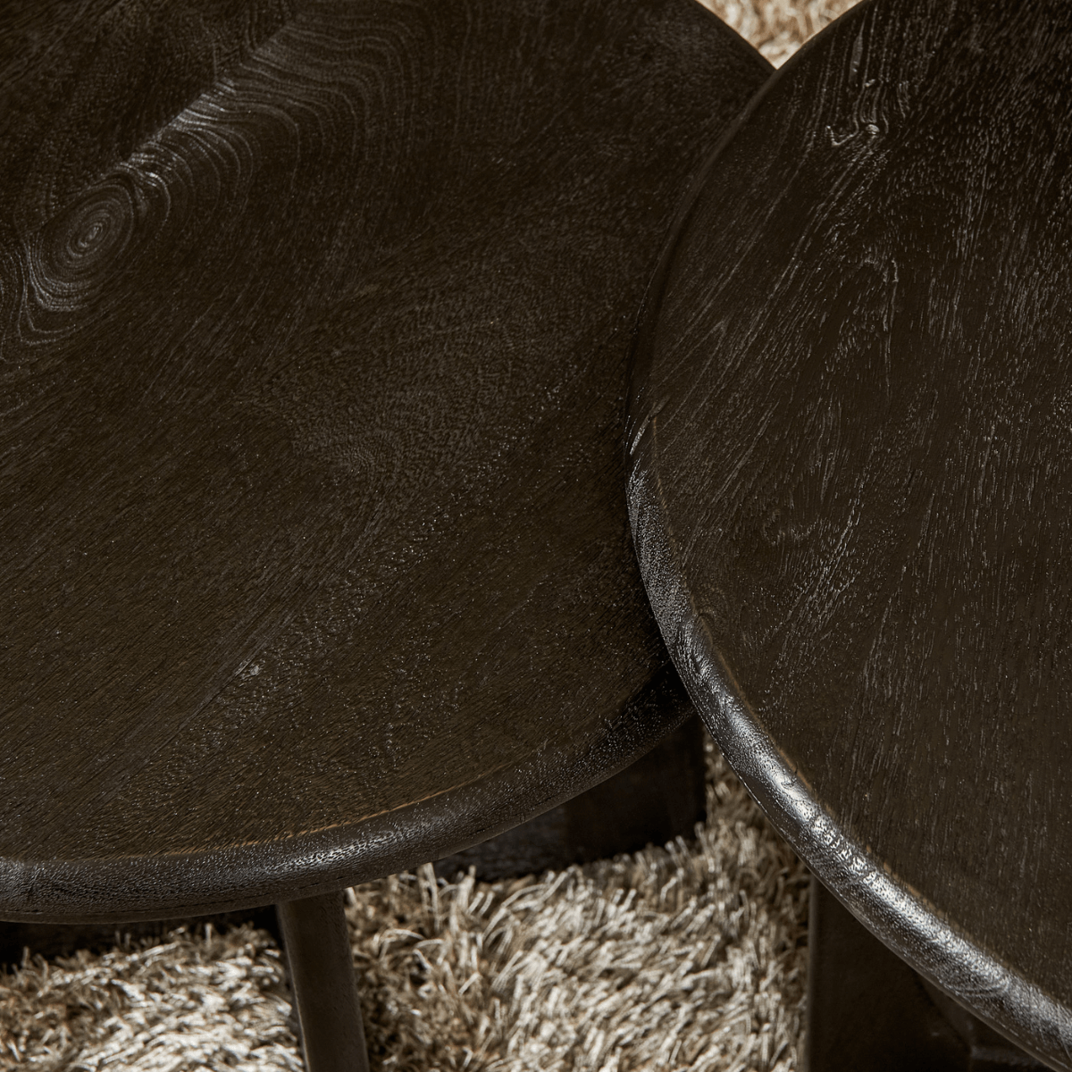 Ronde salontafel Milou Zwart Mangohout 70 cm