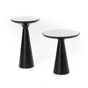 Bijzettafel Essy Zwart Marmer & metaal 38 cm