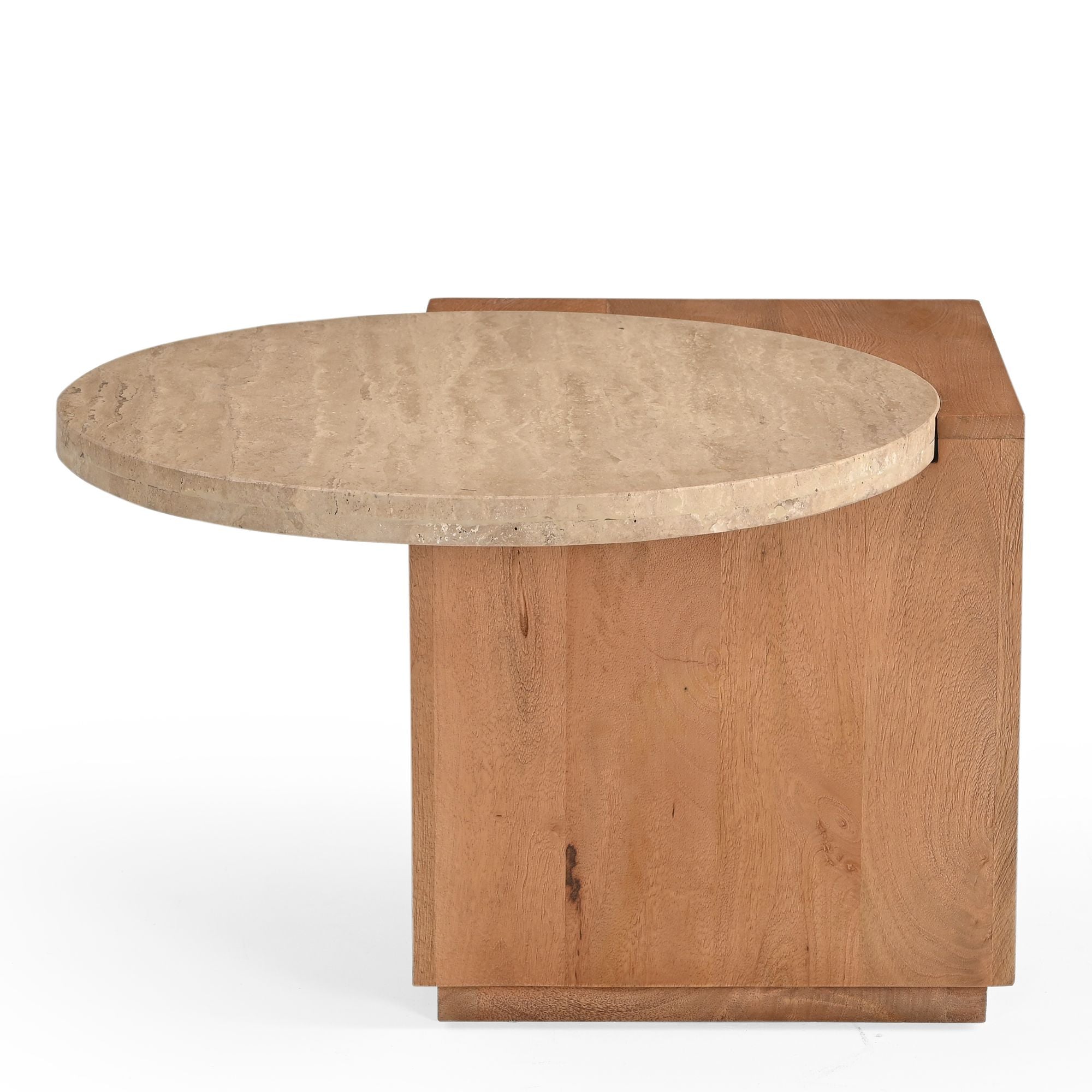 Bijzettafel Numa Bruin Marmer 60 cm