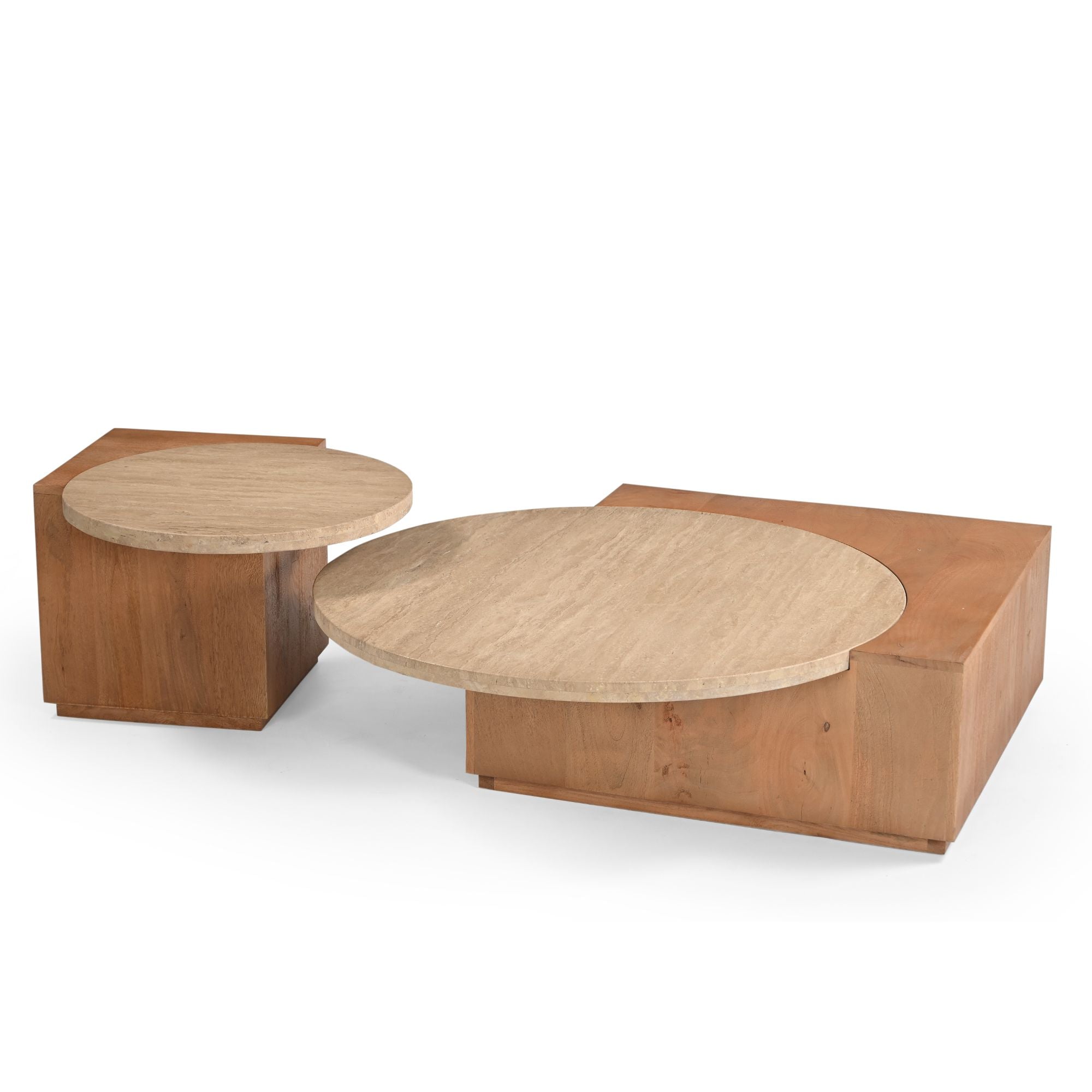 Bijzettafel Numa Bruin Marmer 60 cm