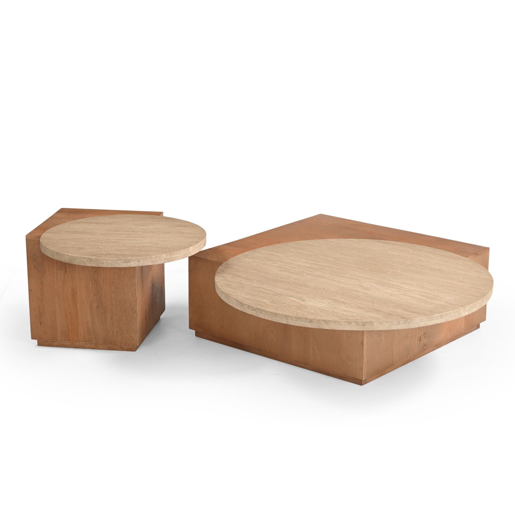 Bijzettafel Numa Bruin Marmer 60 cm