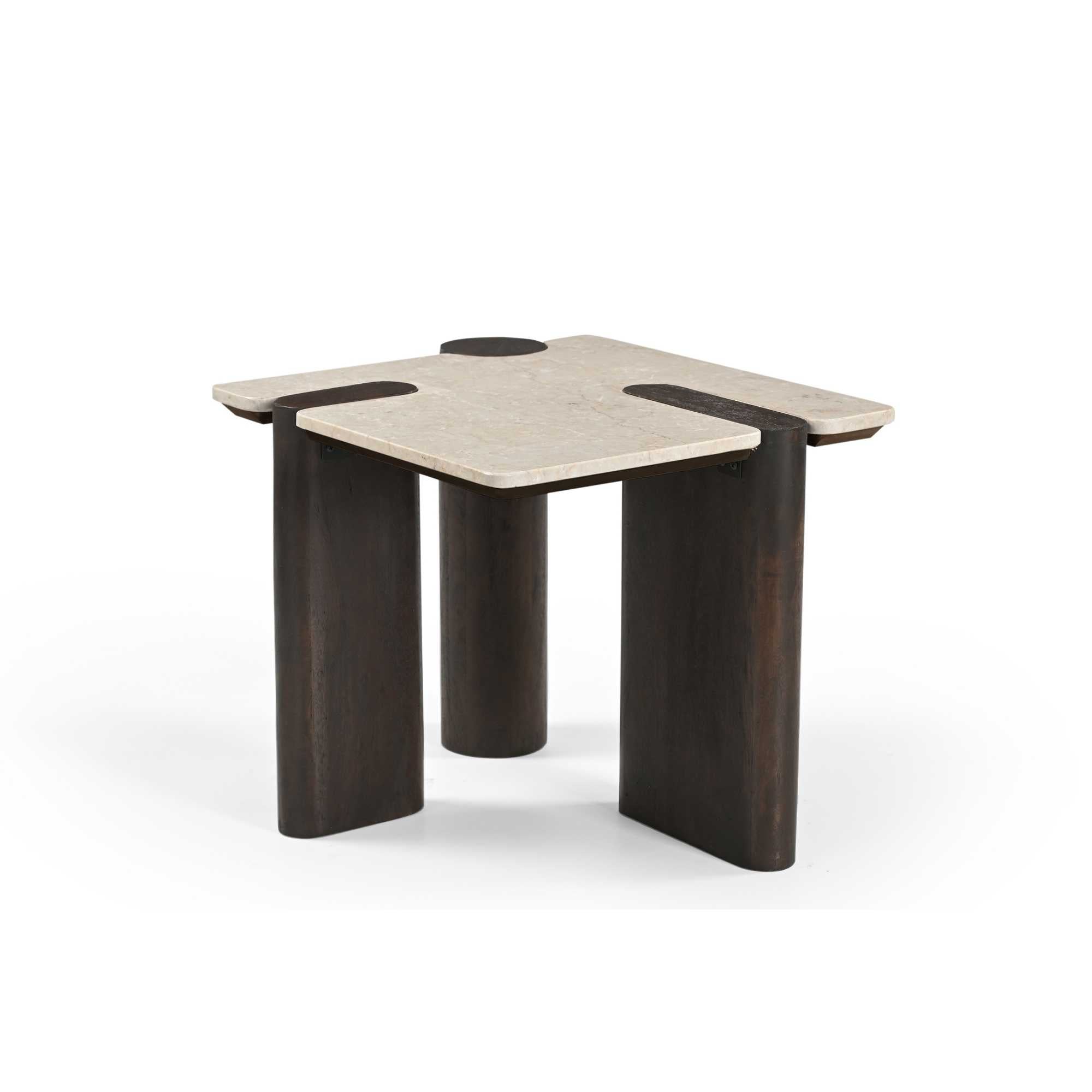 Bijzettafel Maeve Bruin Marmer 57 cm