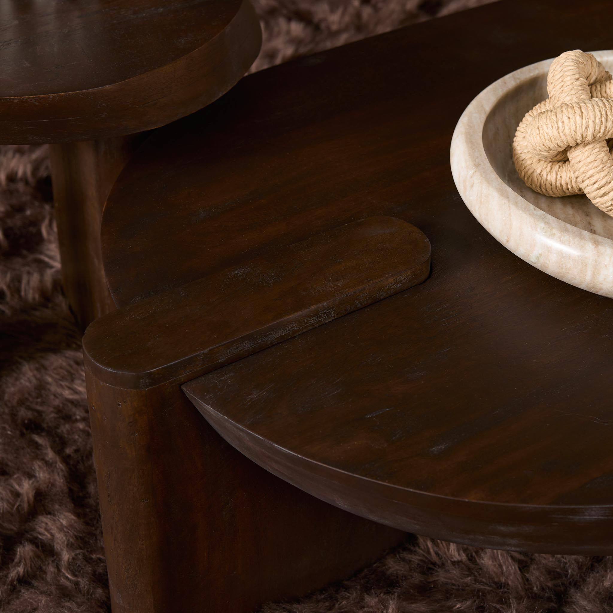 Bijzettafel Rava Bruin Mangohout 50 cm