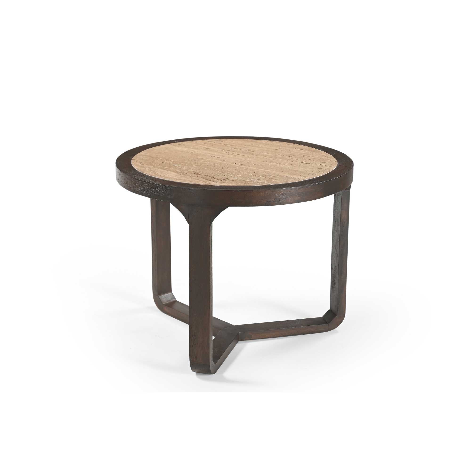 Bijzettafel Morris Bruin Travertin 60 cm