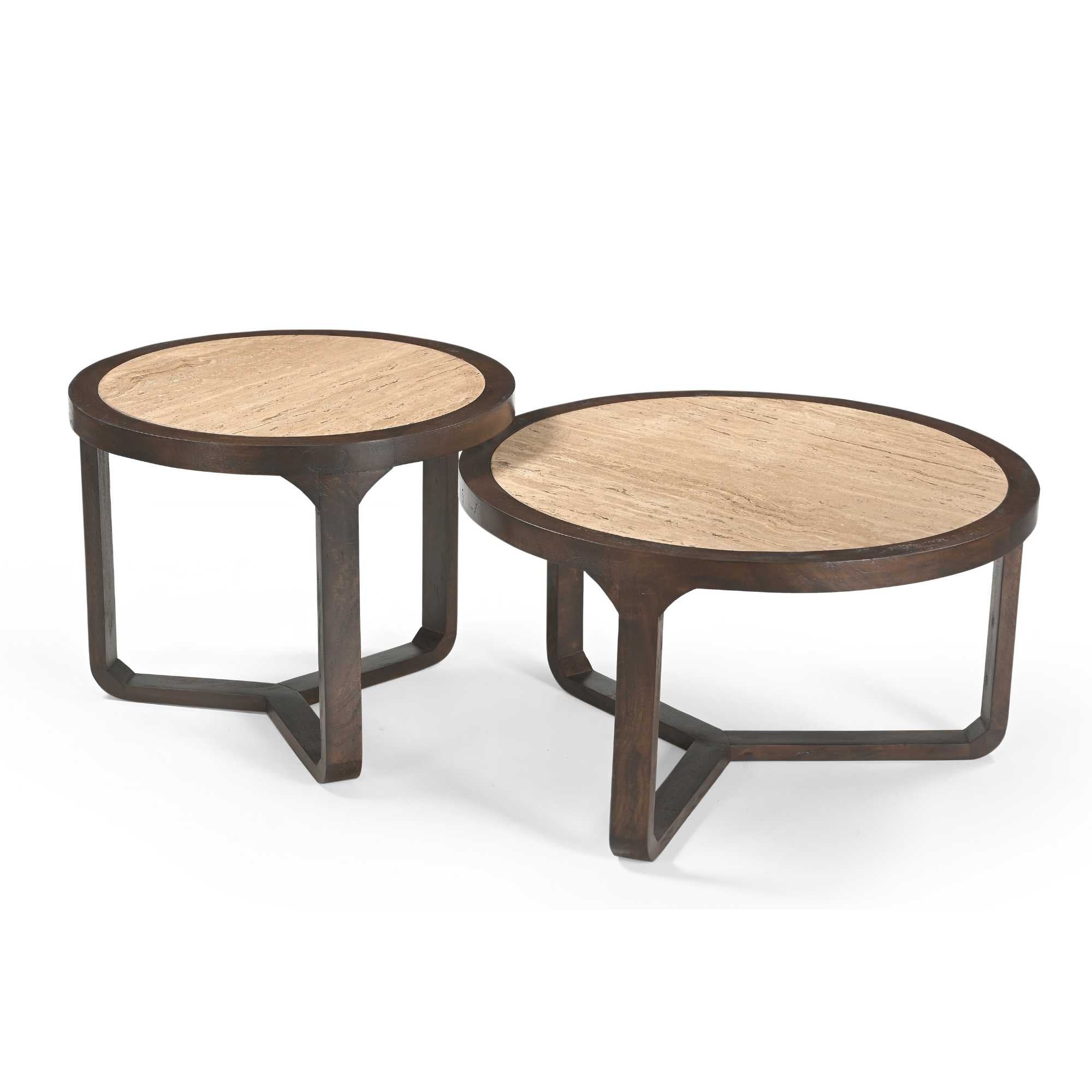 Salontafel Morris Bruin Travertin 75 cm