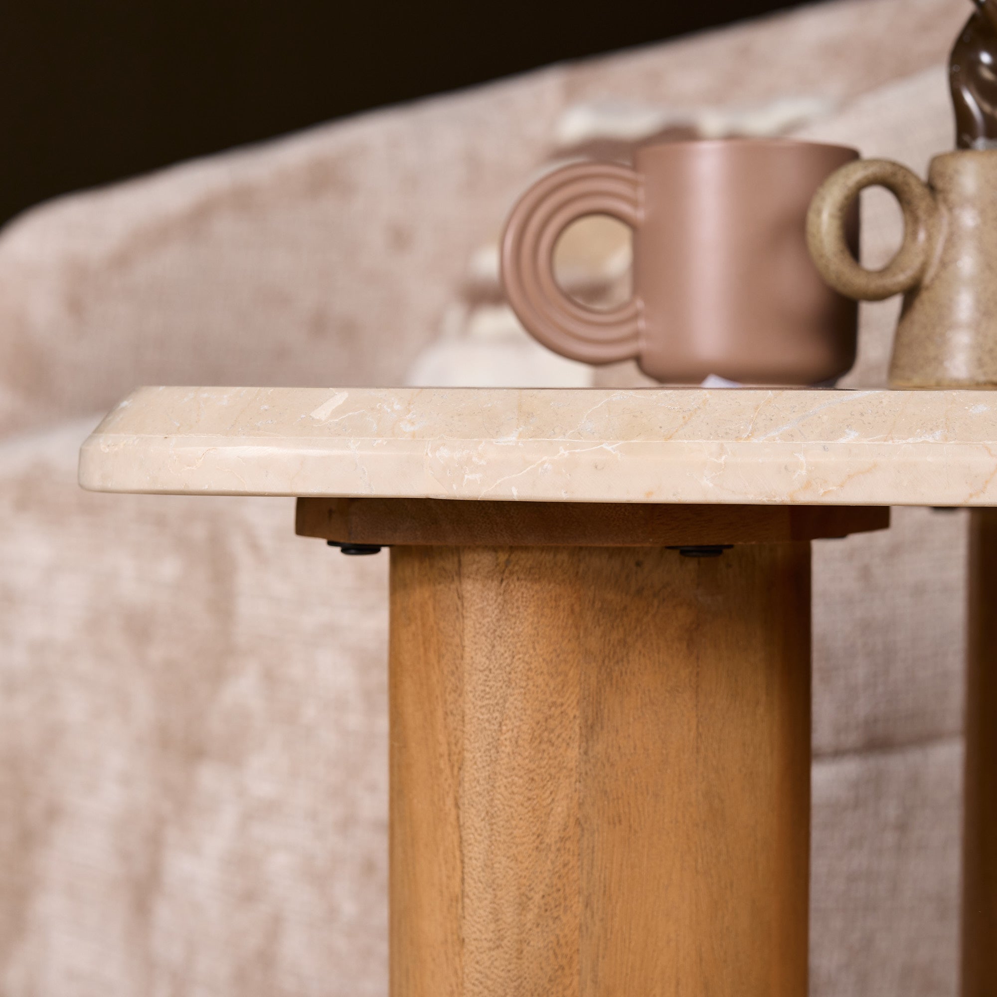 Bijzettafel Nuv�� Naturel Botticino marmer 60 cm