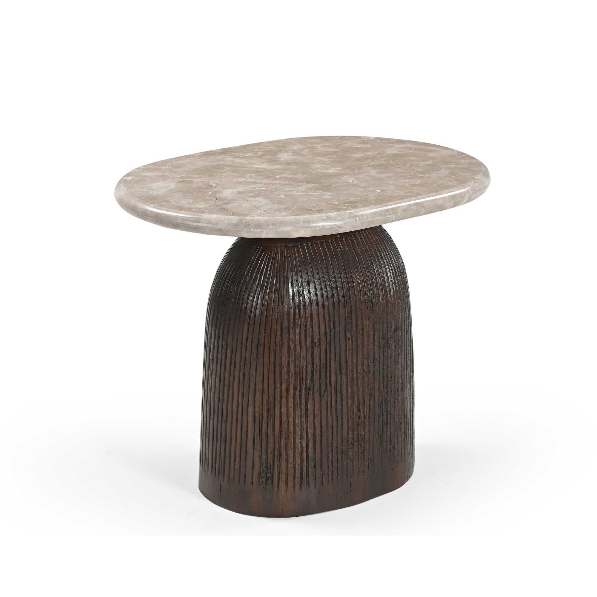 Bijzettafel Noel Bruin Marmer 60 cm
