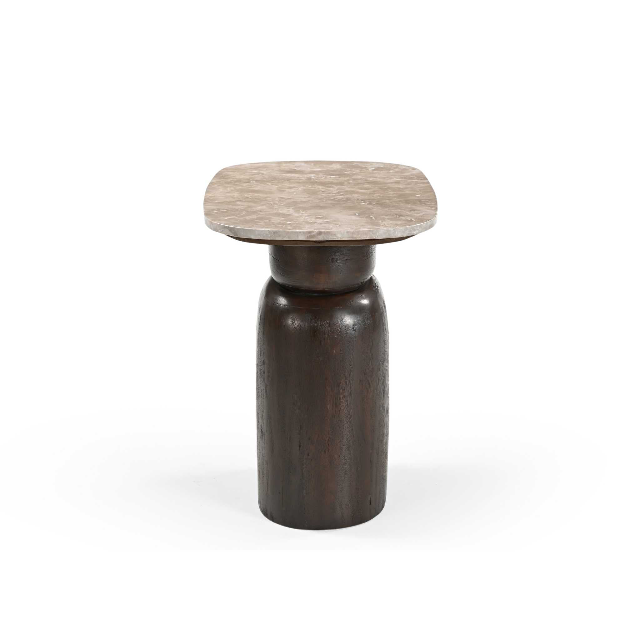 Bijzettafel Silva Bruin Marmer 56 cm