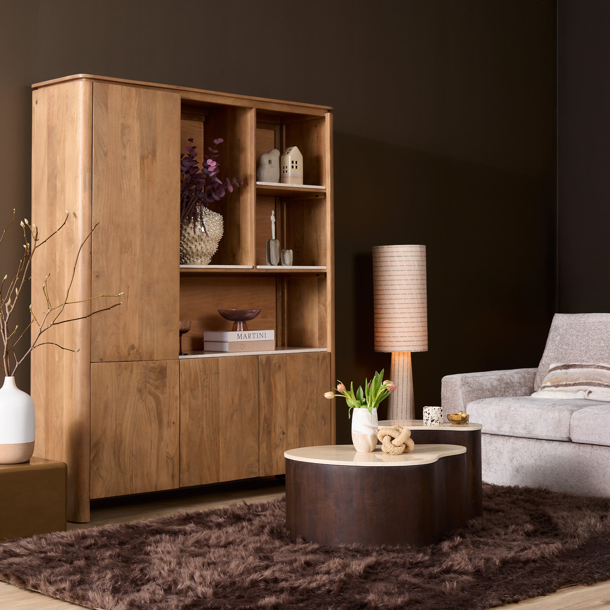 Salontafel Nomi Bruin Marmer 84 cm
