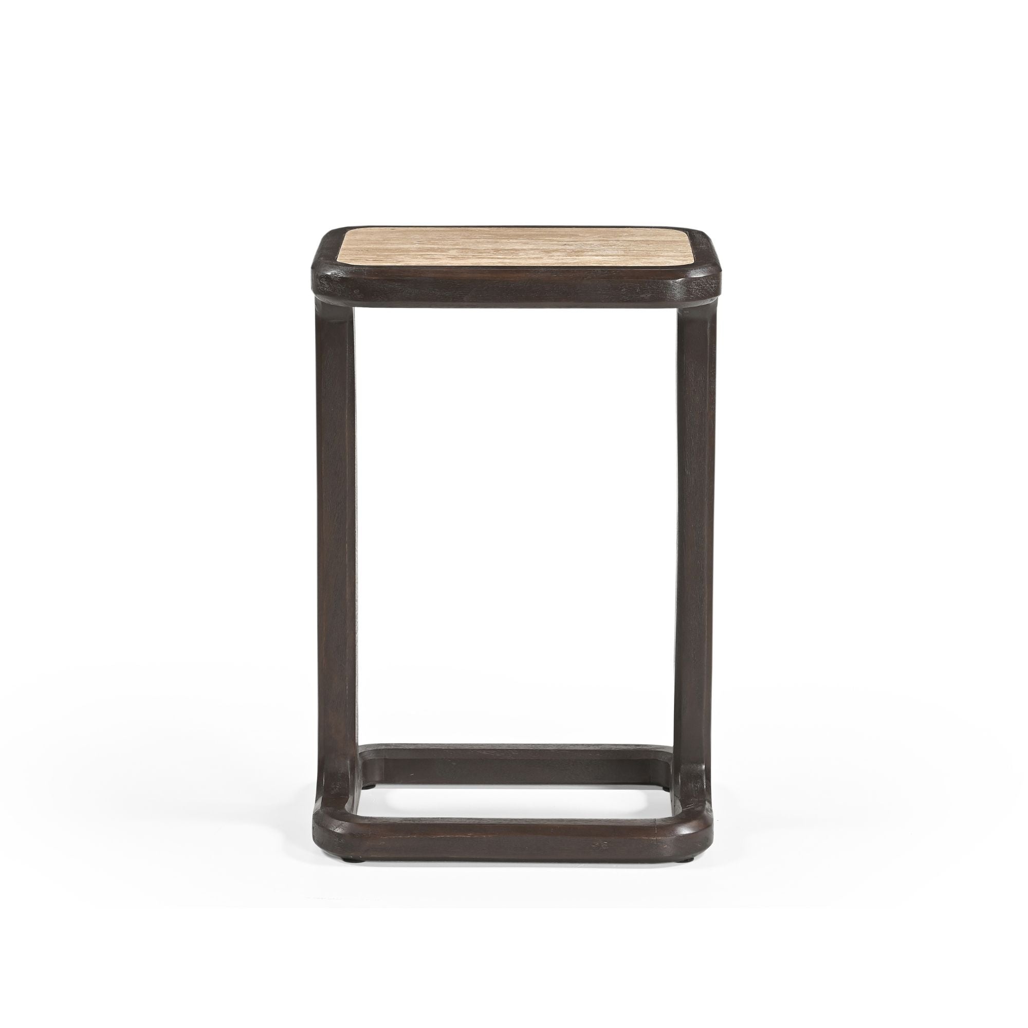 Bijzettafel Arvid Bruin Travertin 49 cm