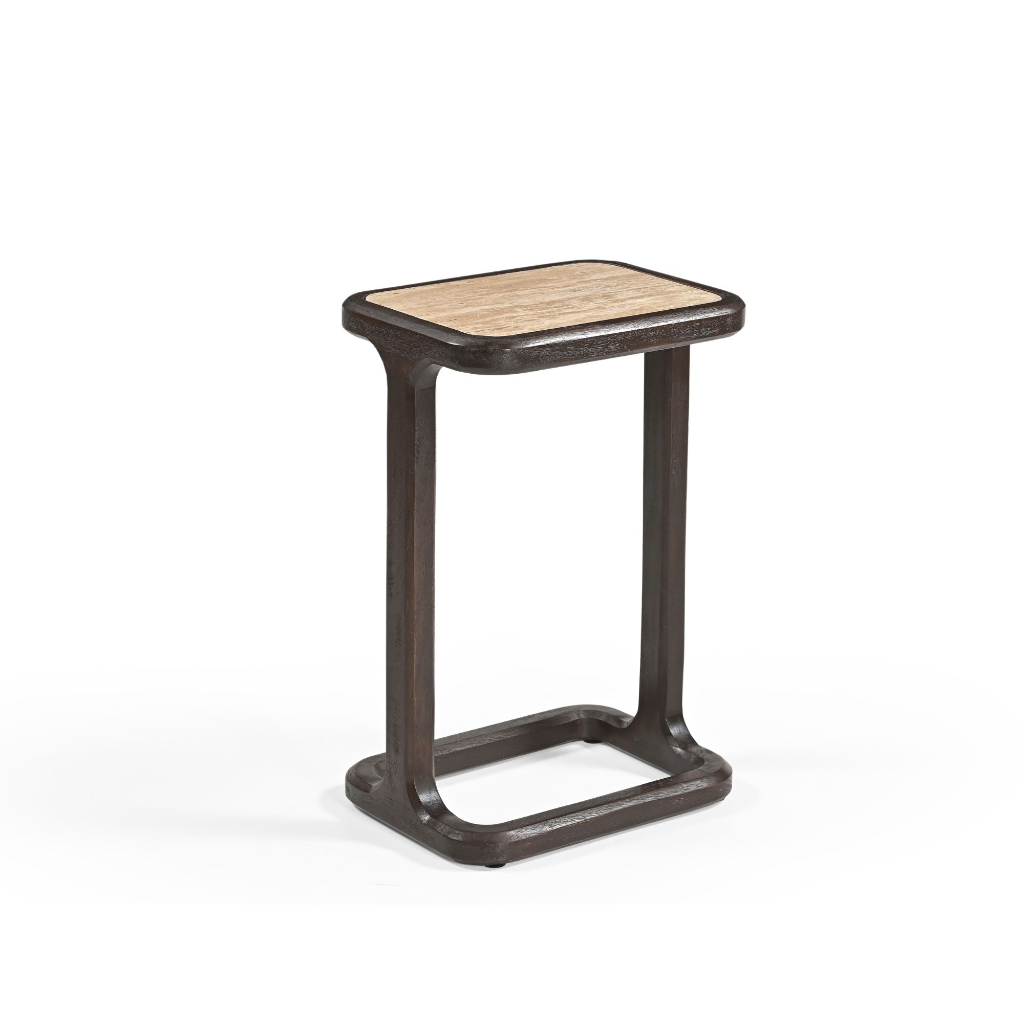 Bijzettafel Arvid Bruin Travertin 49 cm