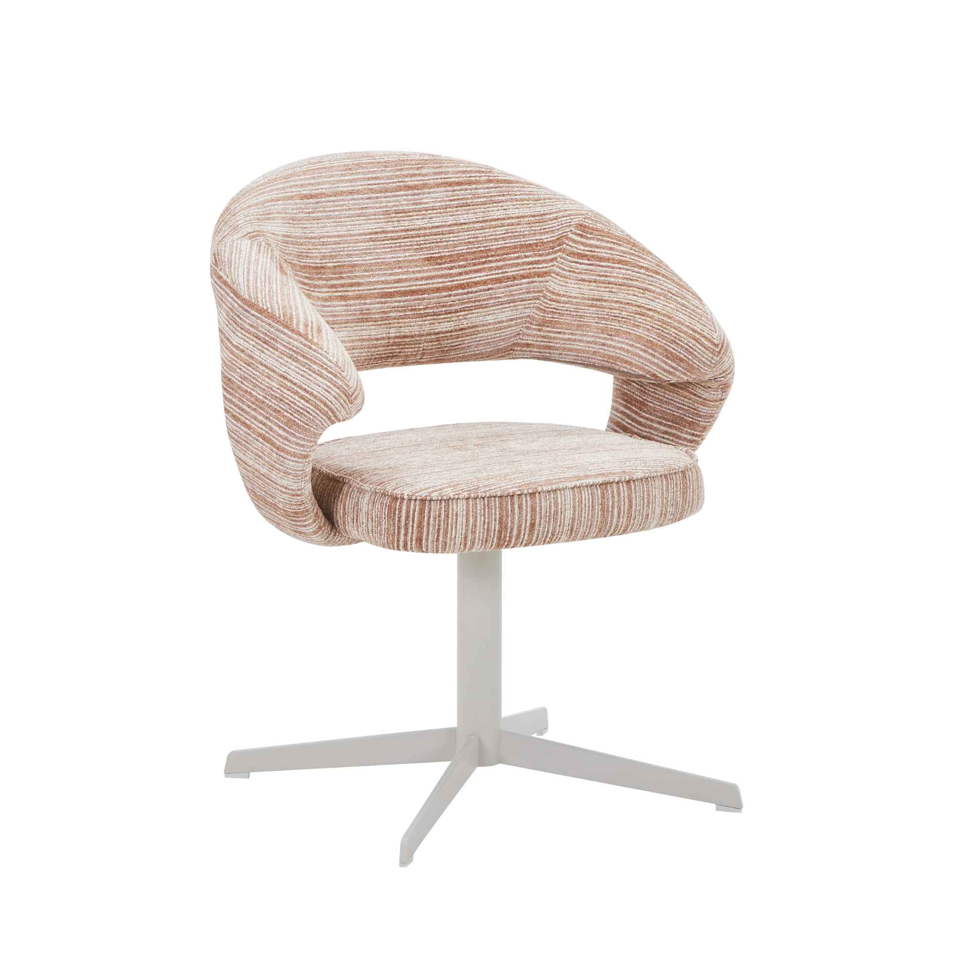 Draaibare eetkamerstoel Jade Taupe detail stoffering