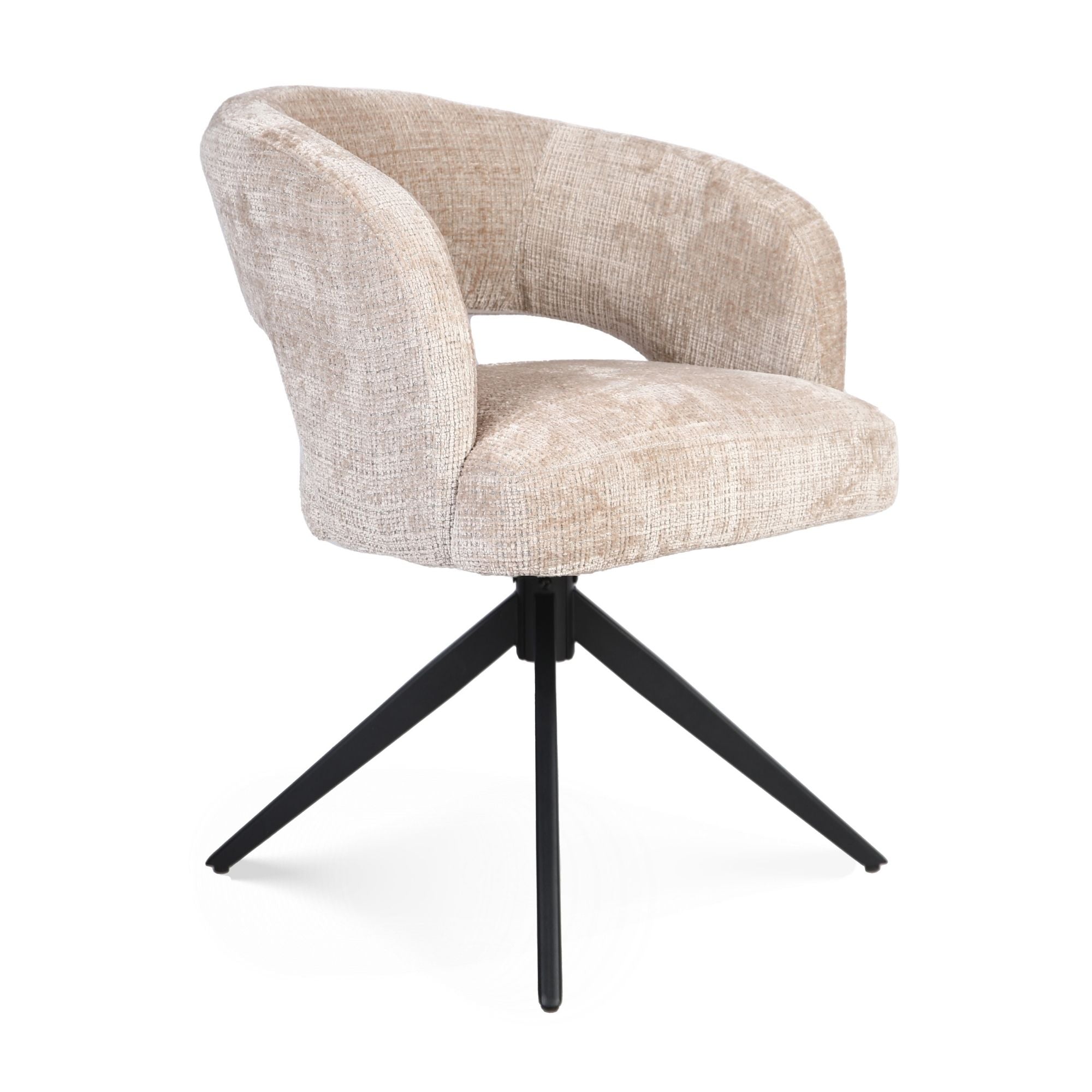 Demi eetkamerstoel Beige Cremona poot zwart — Detailshot