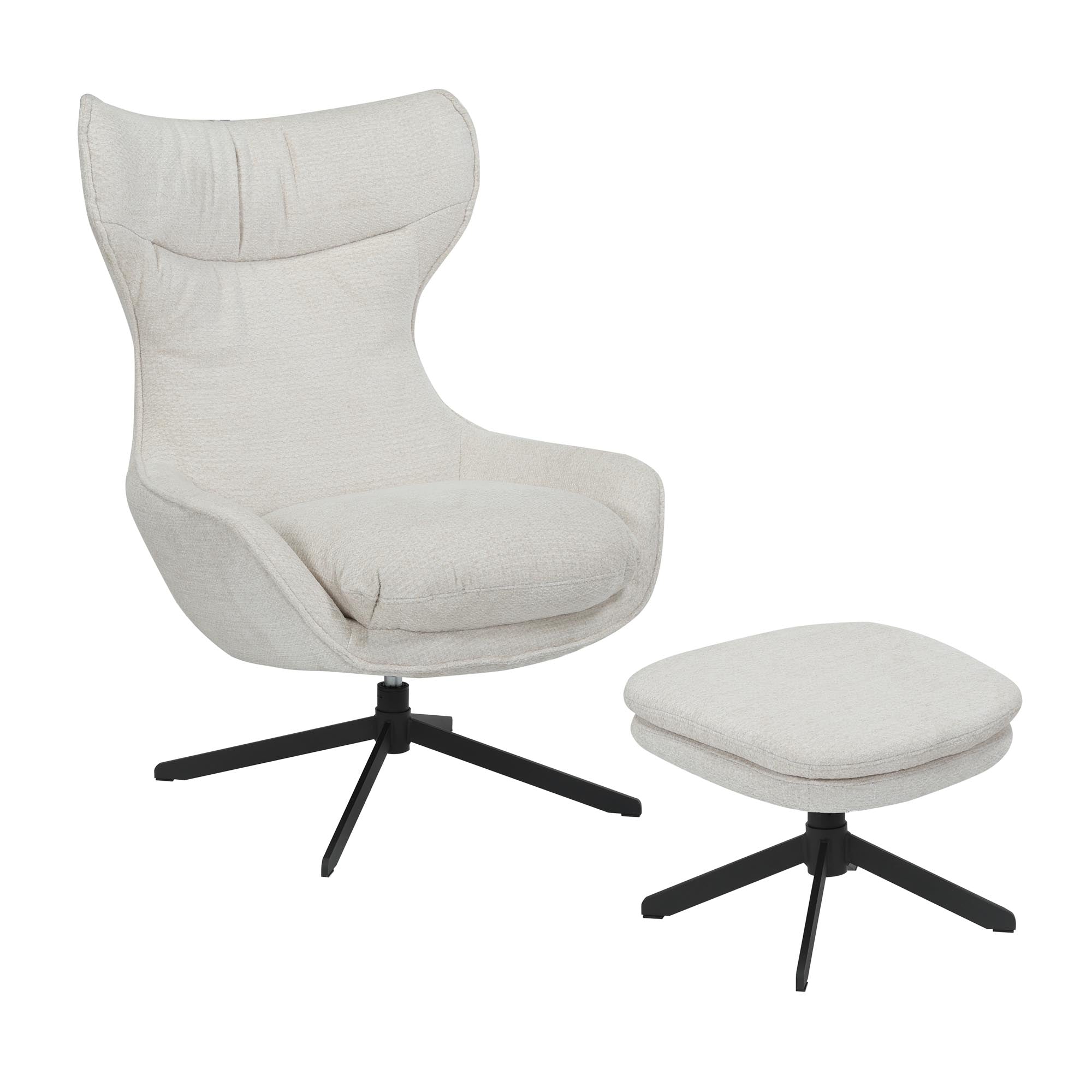 Draaibare fauteuil Olivia Gebroken wit